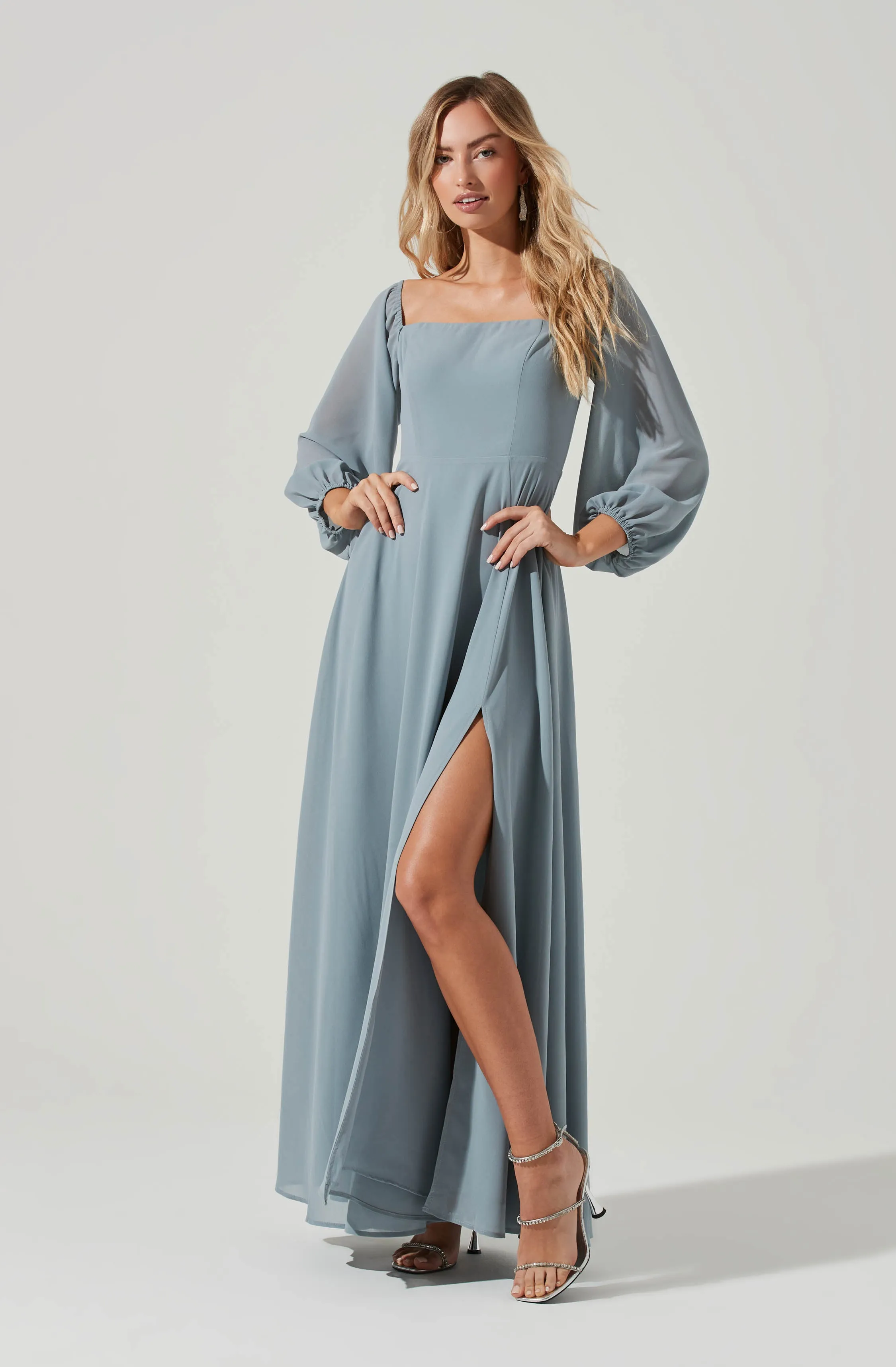Lucinda Square Neck Long Sleeve Maxi Dress sold by Astr product image thumbnail 4