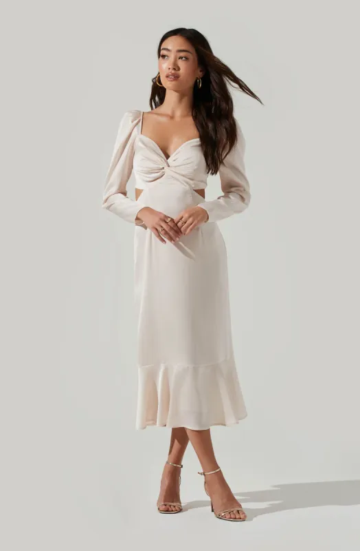 Lainie Cutout Long Sleeve Midi Dress made by Astr