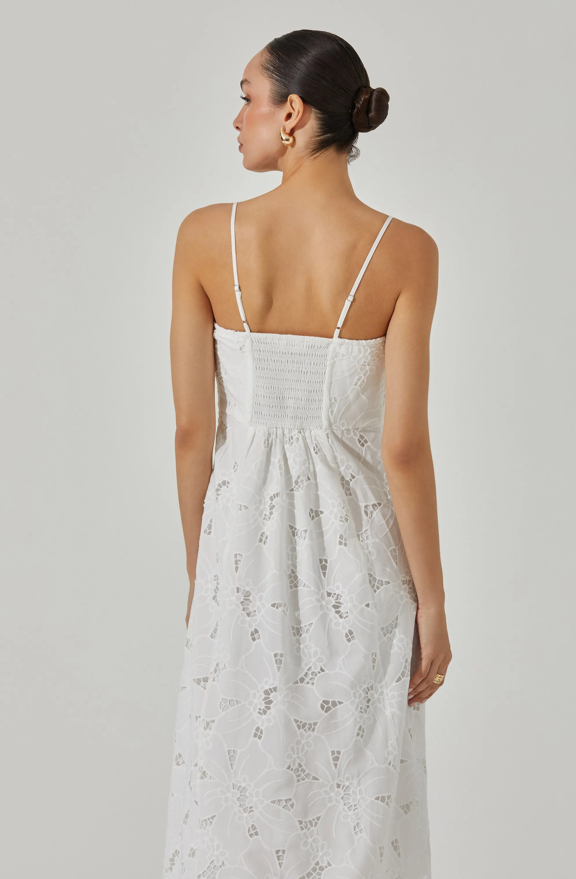 Lace Floral Eyelet Midi Dress sold by Astr product image thumbnail 4