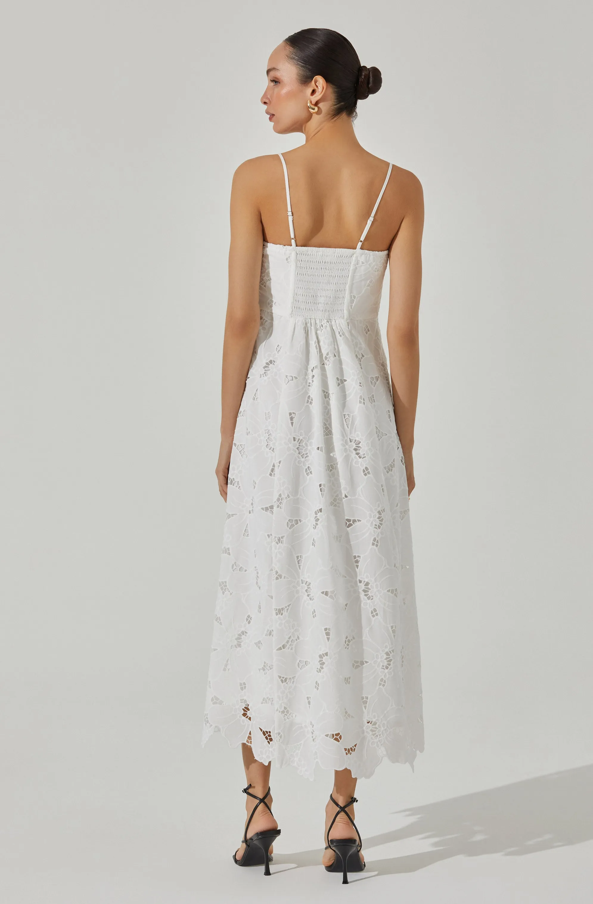 Lace Floral Eyelet Midi Dress sold by Astr product image thumbnail 5
