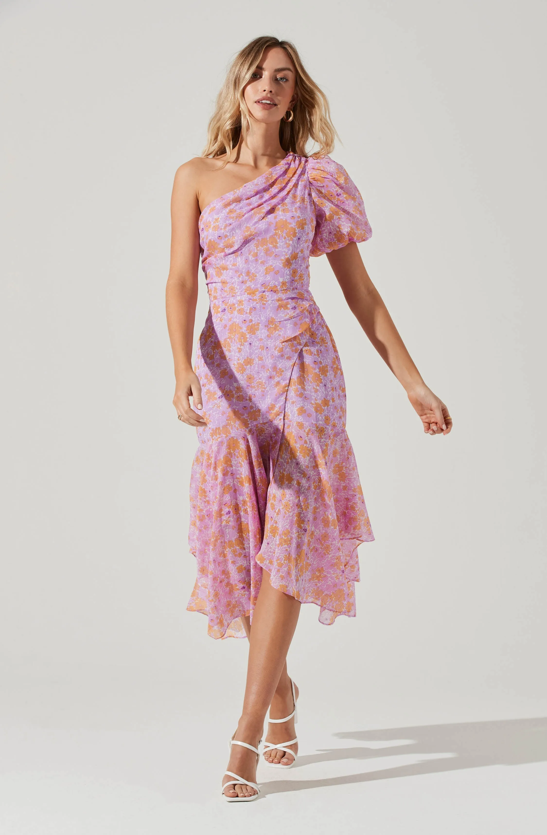 Santorini One Shoulder Midi Dress sold by Astr