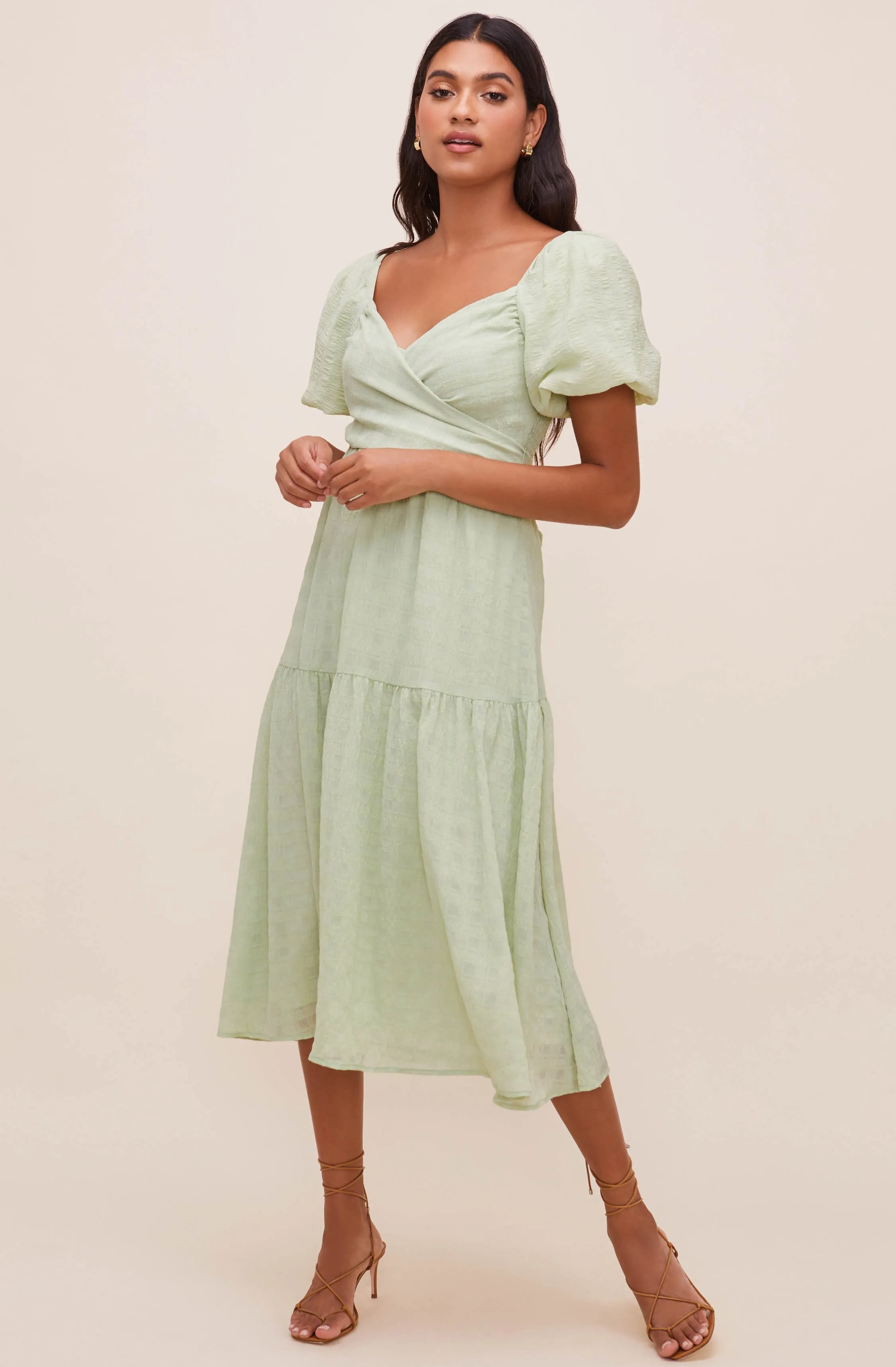 Sonnet Puff Sleeve Midi Dress sold by Astr