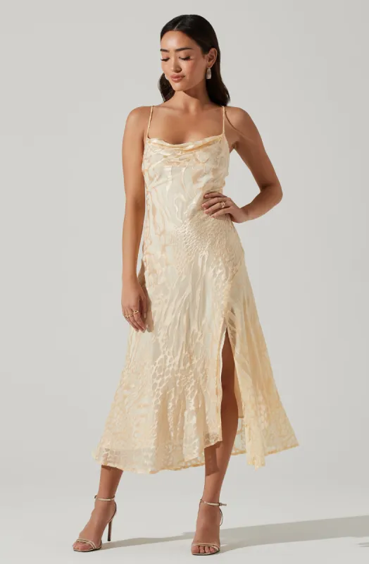 Gaia Burnout Floral Midi Dress sold by Astr
