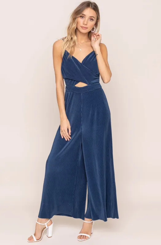 Pleated Cutout Jumpsuit sold by Astr