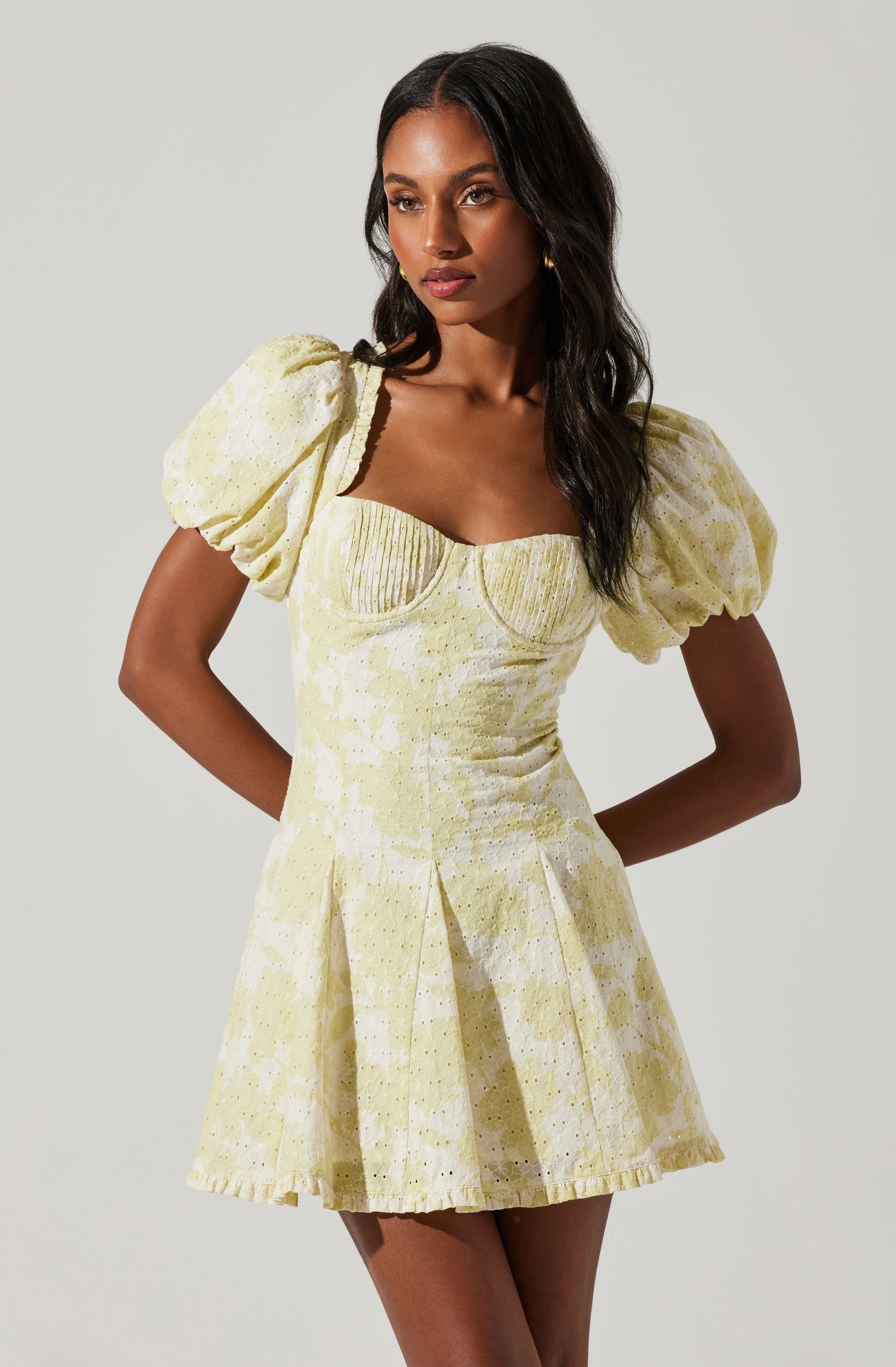 Emmalou Eyelet Puff Sleeve Mini Dress sold by Astr product image thumbnail 2