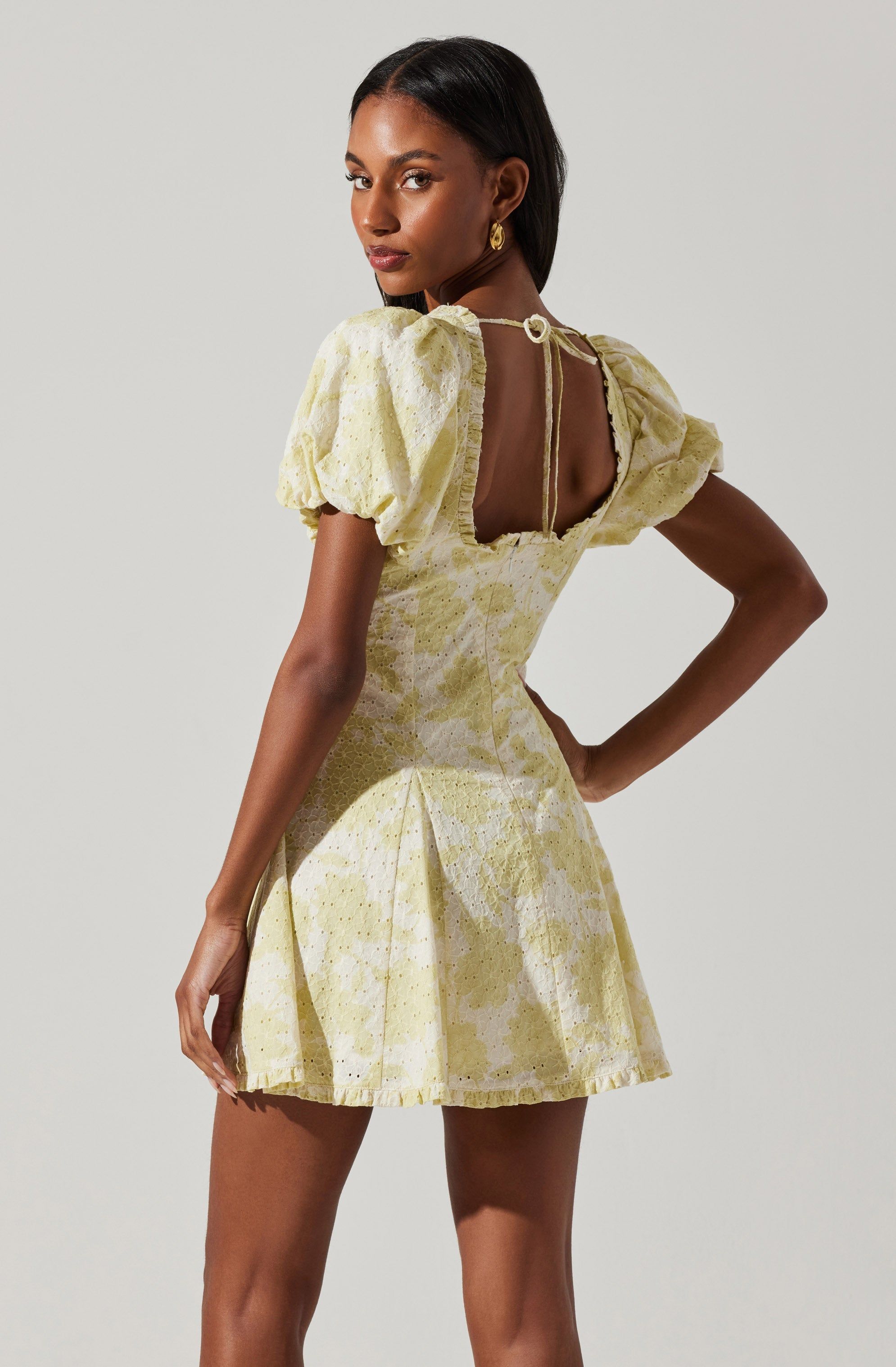 Emmalou Eyelet Puff Sleeve Mini Dress sold by Astr product image thumbnail 5