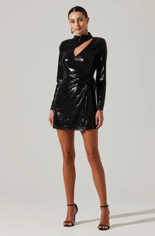 Mock Neck Cutout Mini Dress sold by Astr