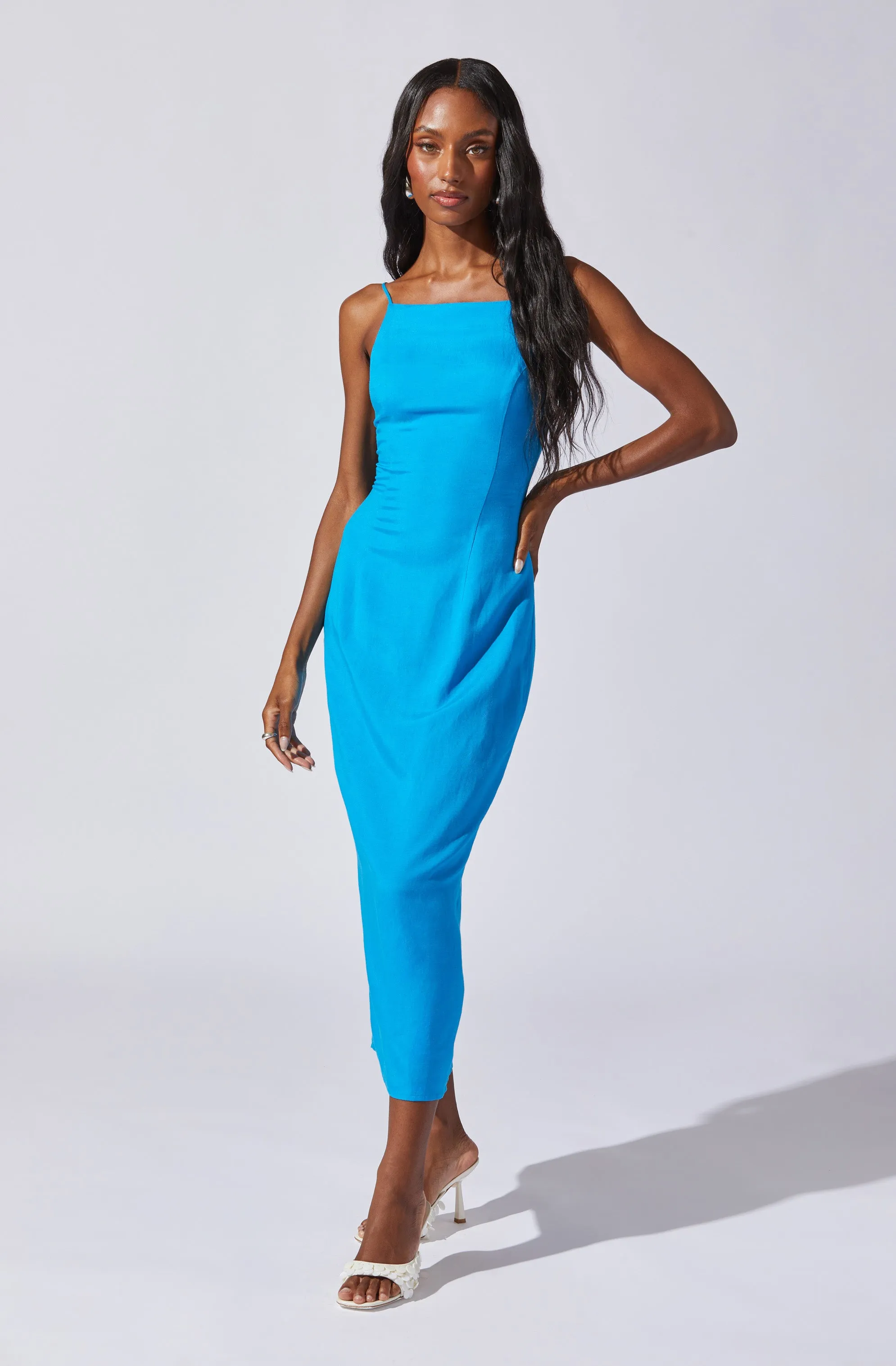 Open Back Linen-Blend Dress sold by Astr product image thumbnail 3