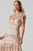 Mable Floral Tiered Ruffle Maxi Dress sold by Astr