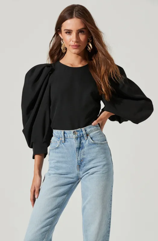 Bubble Half Sleeve Top sold by Astr