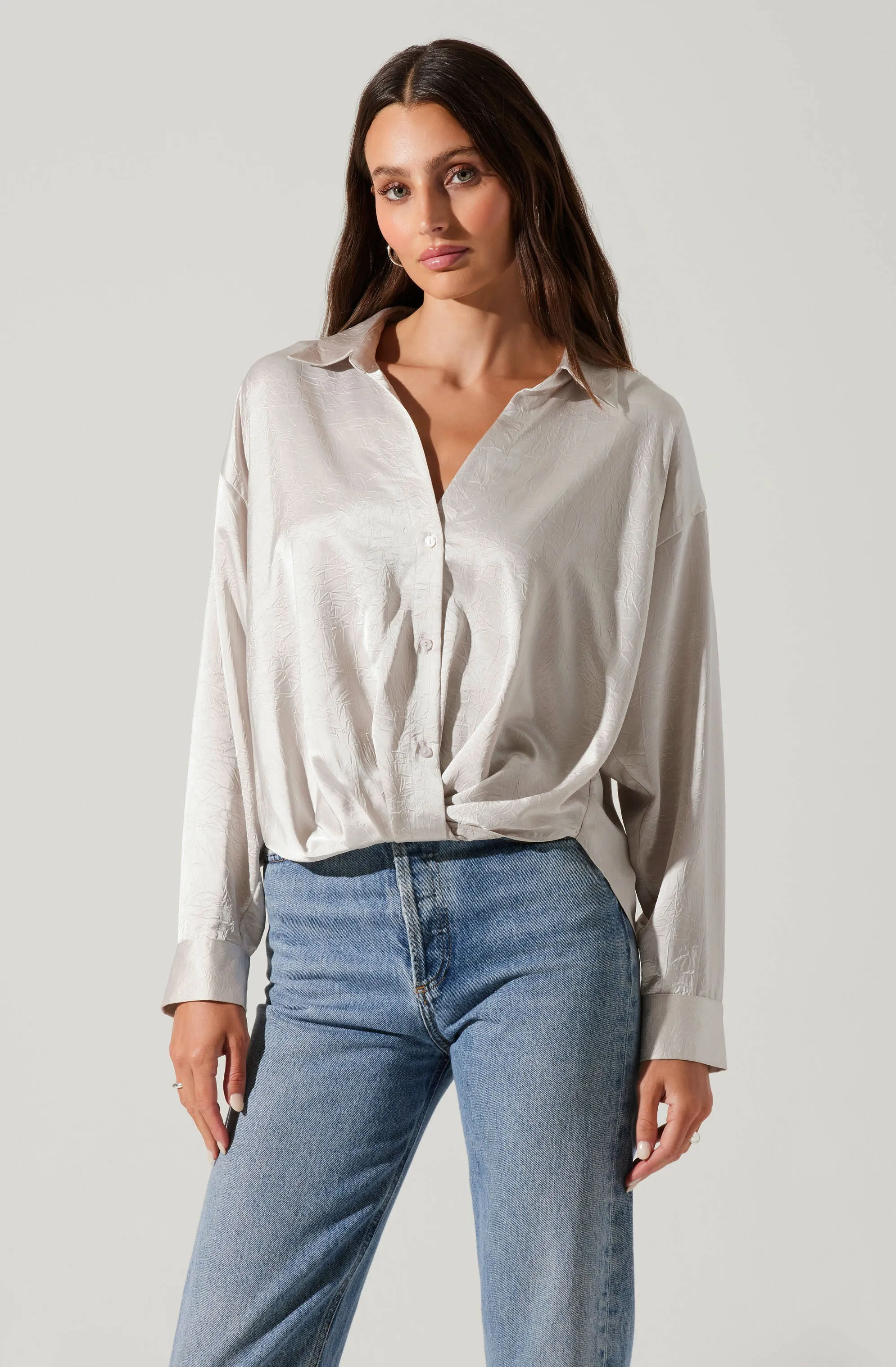 Corrine Satin Button Down Top sold by Astr product image thumbnail 3