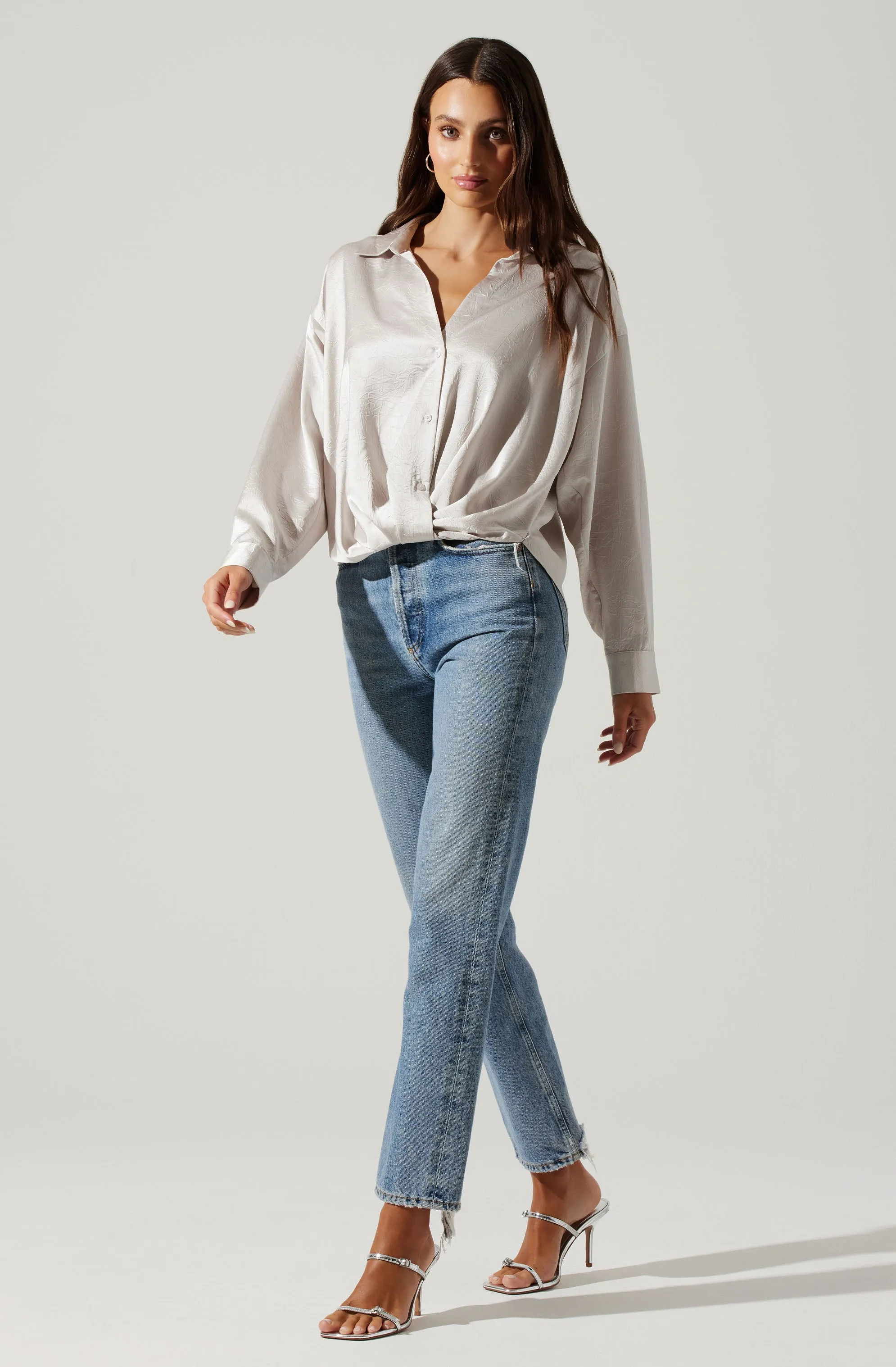 Corrine Satin Button Down Top sold by Astr product image thumbnail 2