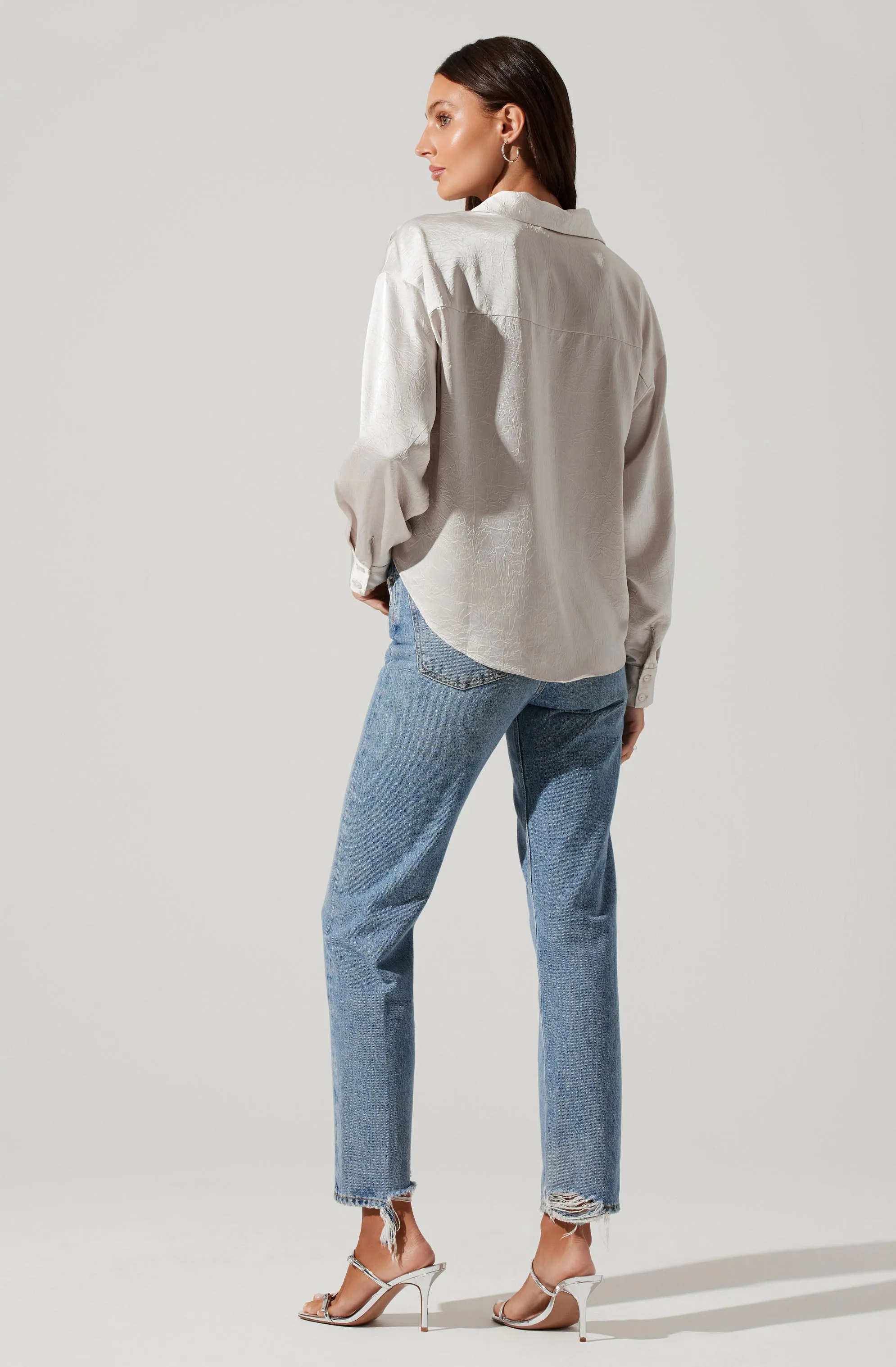 Corrine Satin Button Down Top sold by Astr product image thumbnail 5