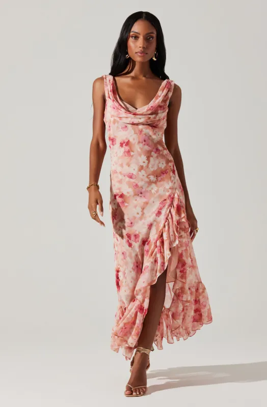 Cecilia Cowl Neck Maxi Dress sold by Astr