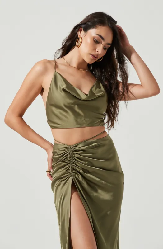 South Beach Cowl Neck Backless Crop Top sold by Astr