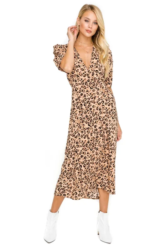 Short Sleeve Back Cutout Midi Dress sold by Astr