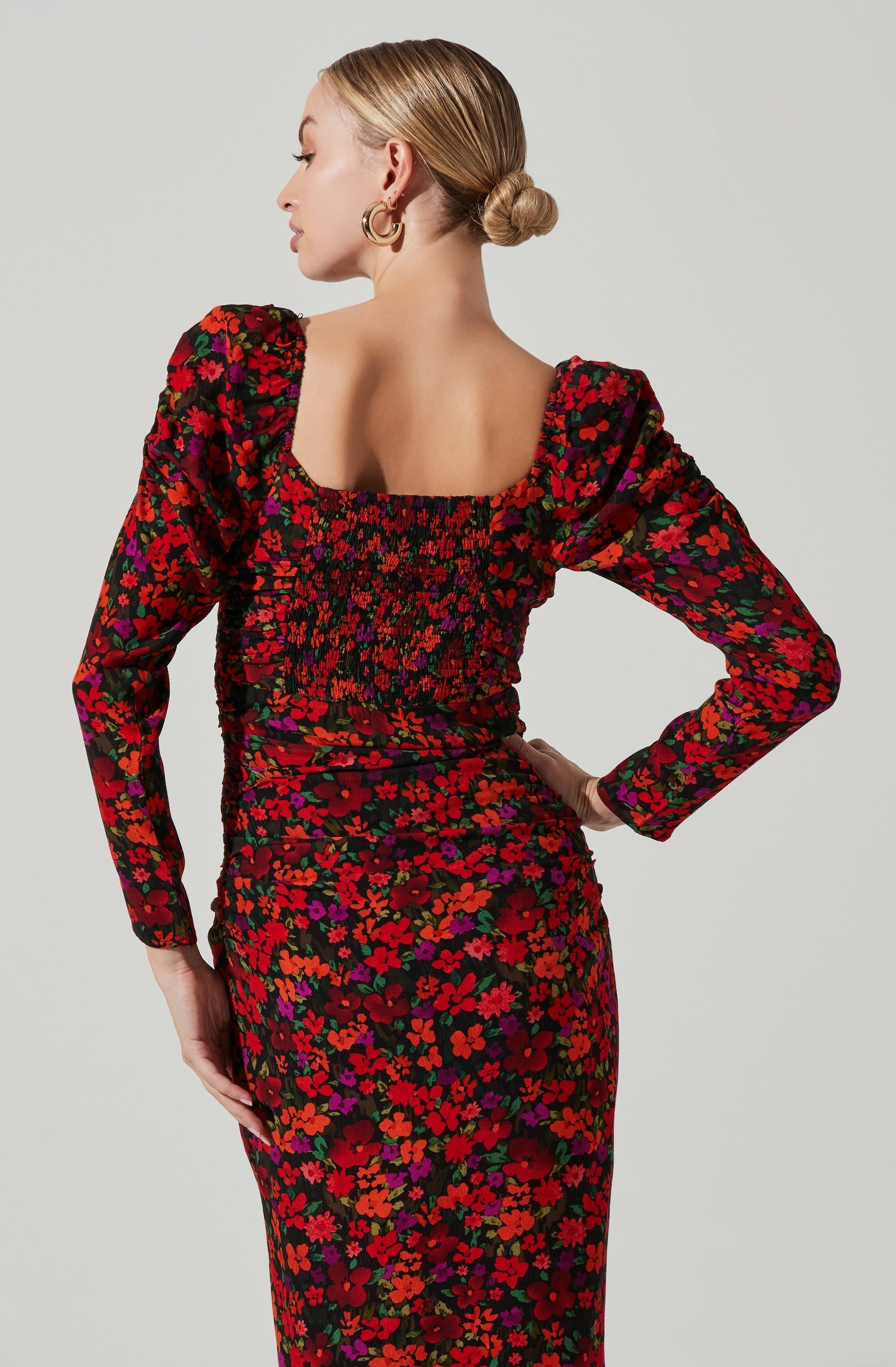 Jamila Floral Sweetheart Neck Midi Dress sold by Astr product image thumbnail 3