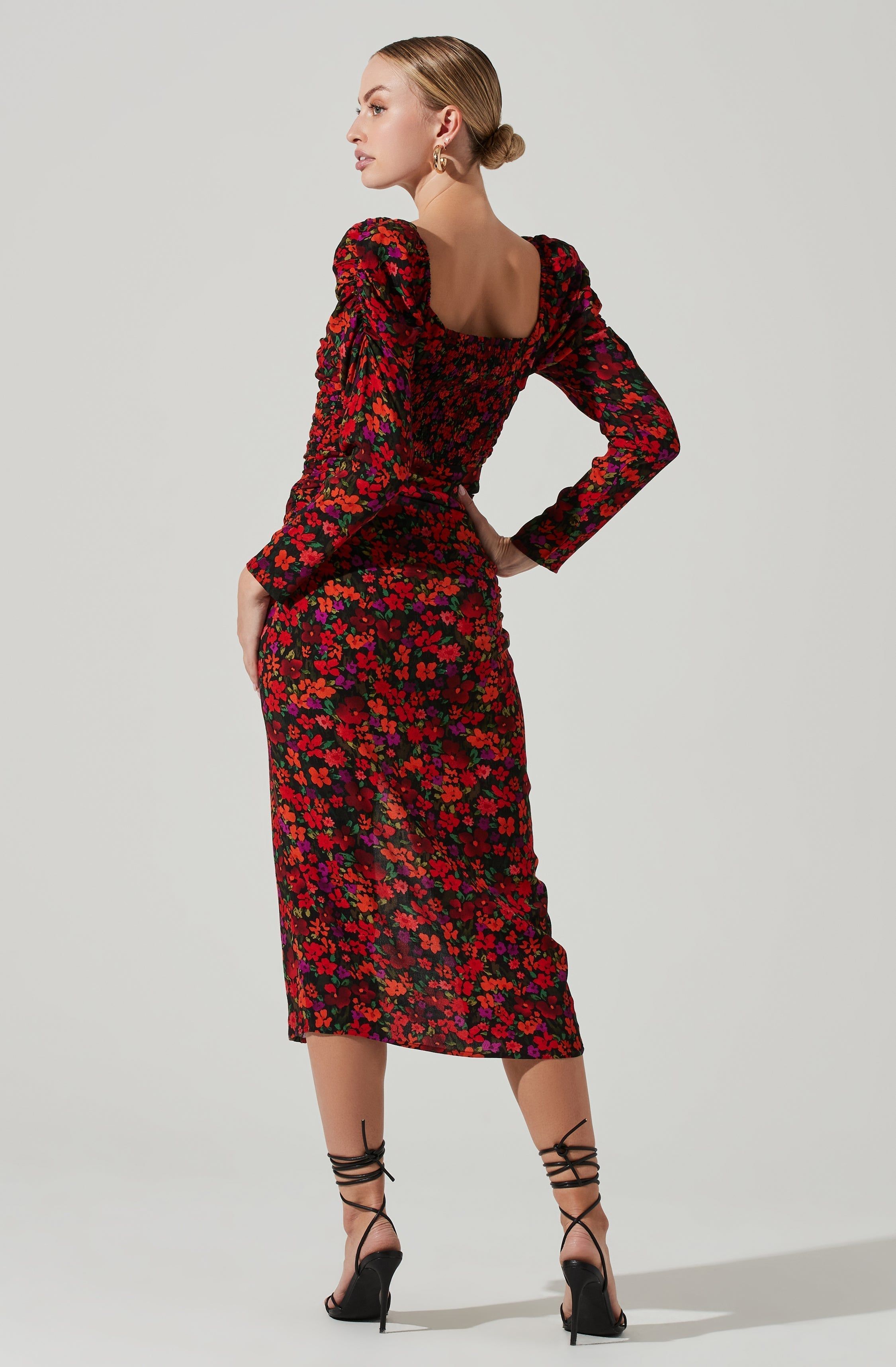 Jamila Floral Sweetheart Neck Midi Dress sold by Astr product image thumbnail 4