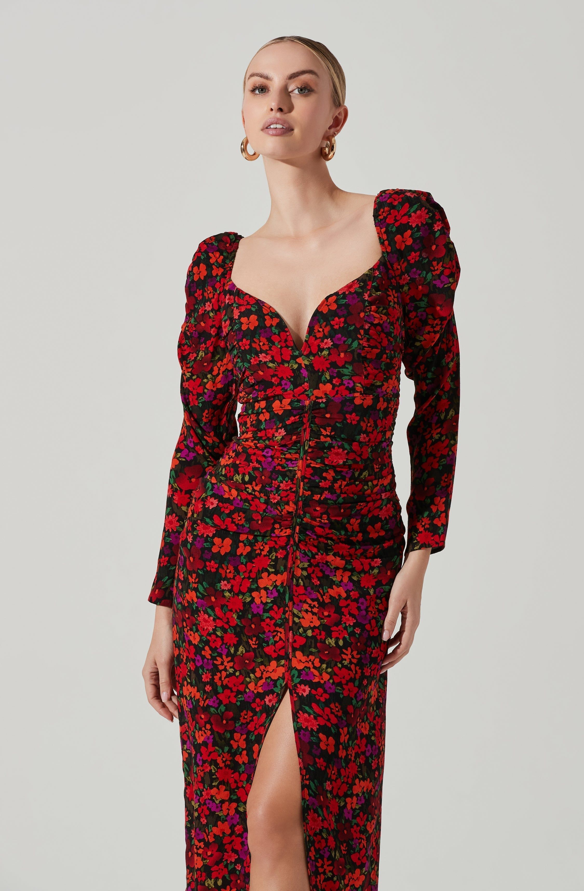Jamila Floral Sweetheart Neck Midi Dress sold by Astr product image thumbnail 2
