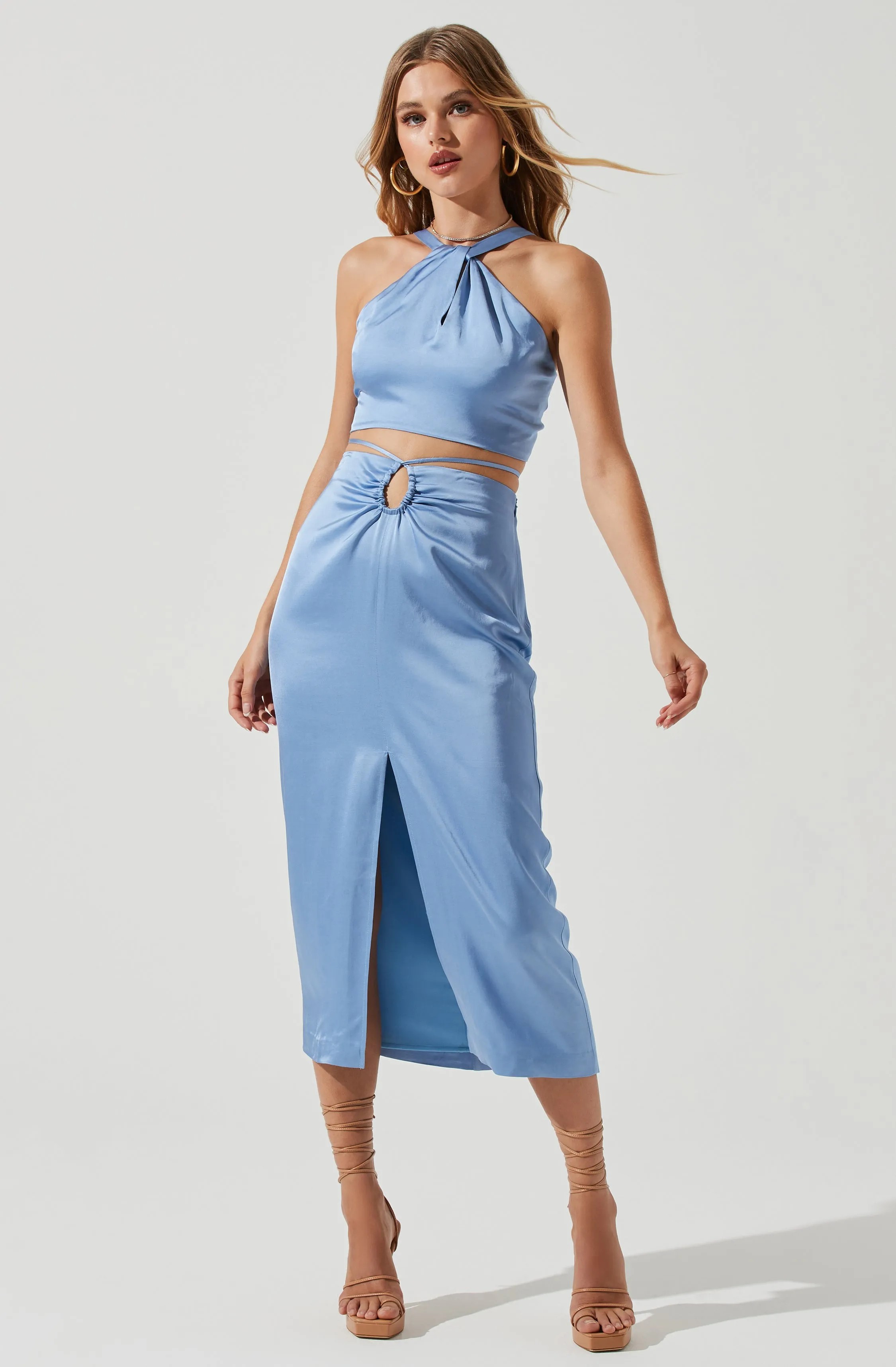 Robin Halter Tie Back Crop Top sold by Astr product image thumbnail 4