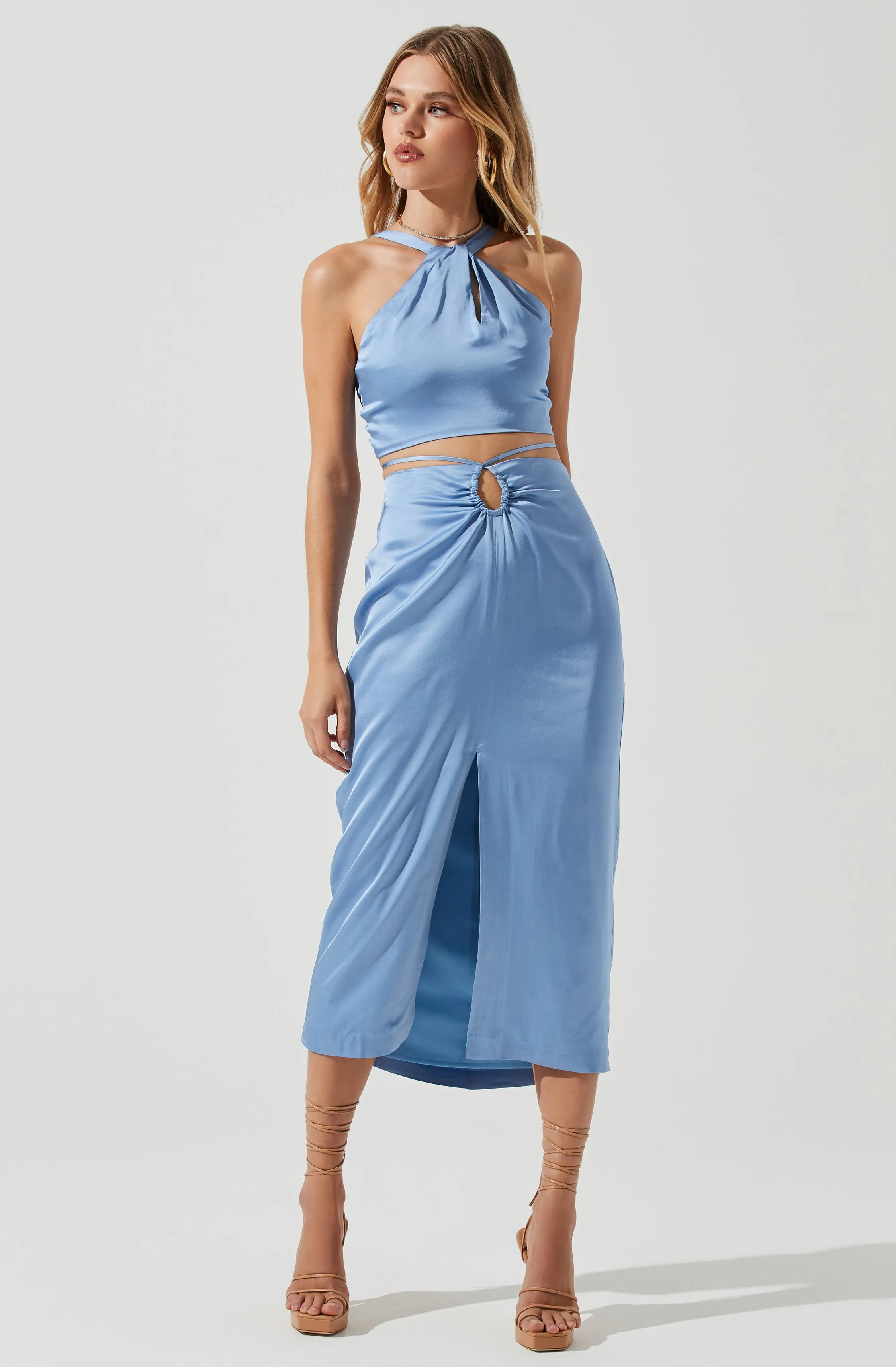 Robin Halter Tie Back Crop Top sold by Astr product image thumbnail 2