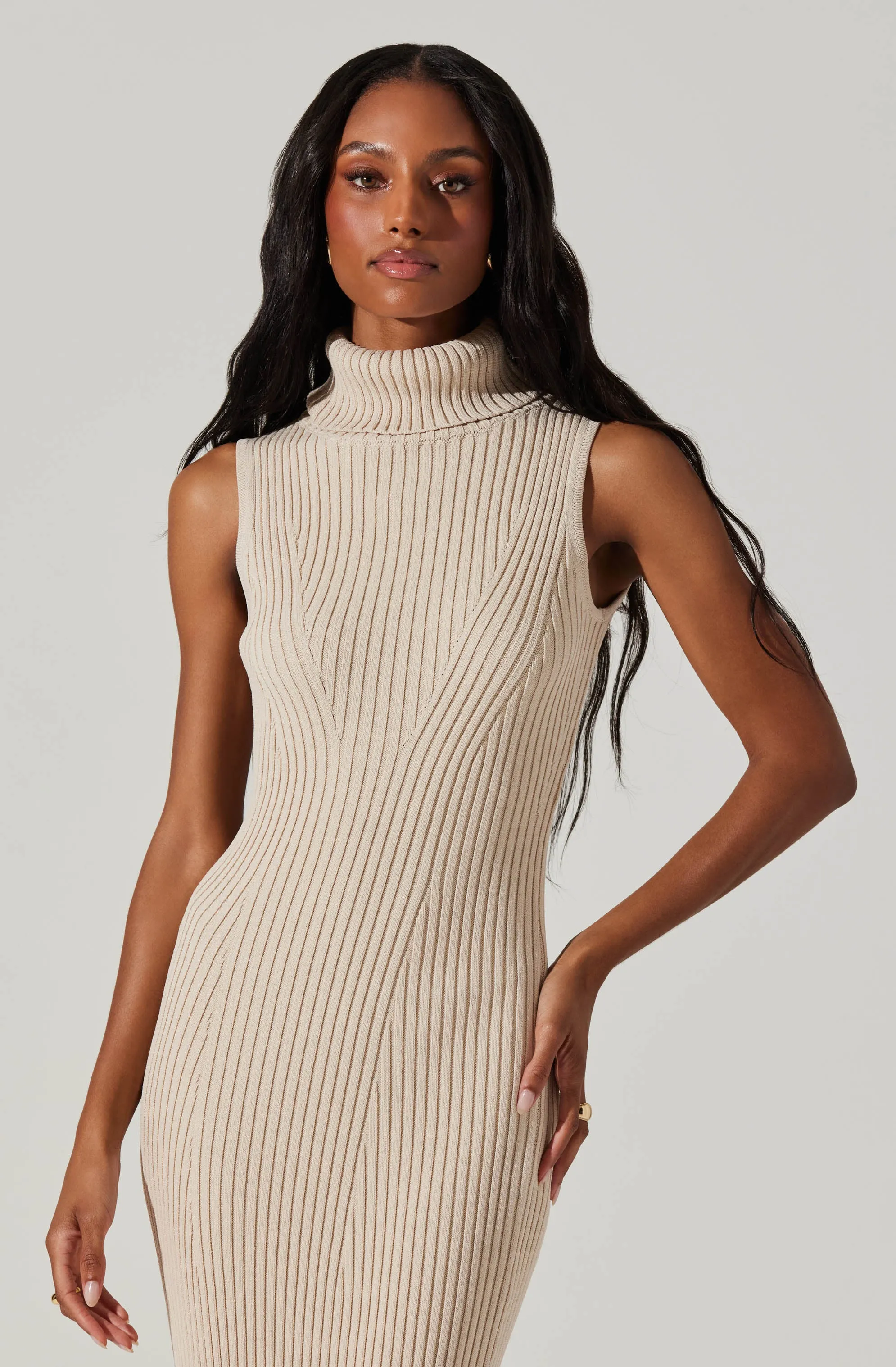 Channary Sleeveless Turtleneck Sweater Dress sold by Astr product image thumbnail 5