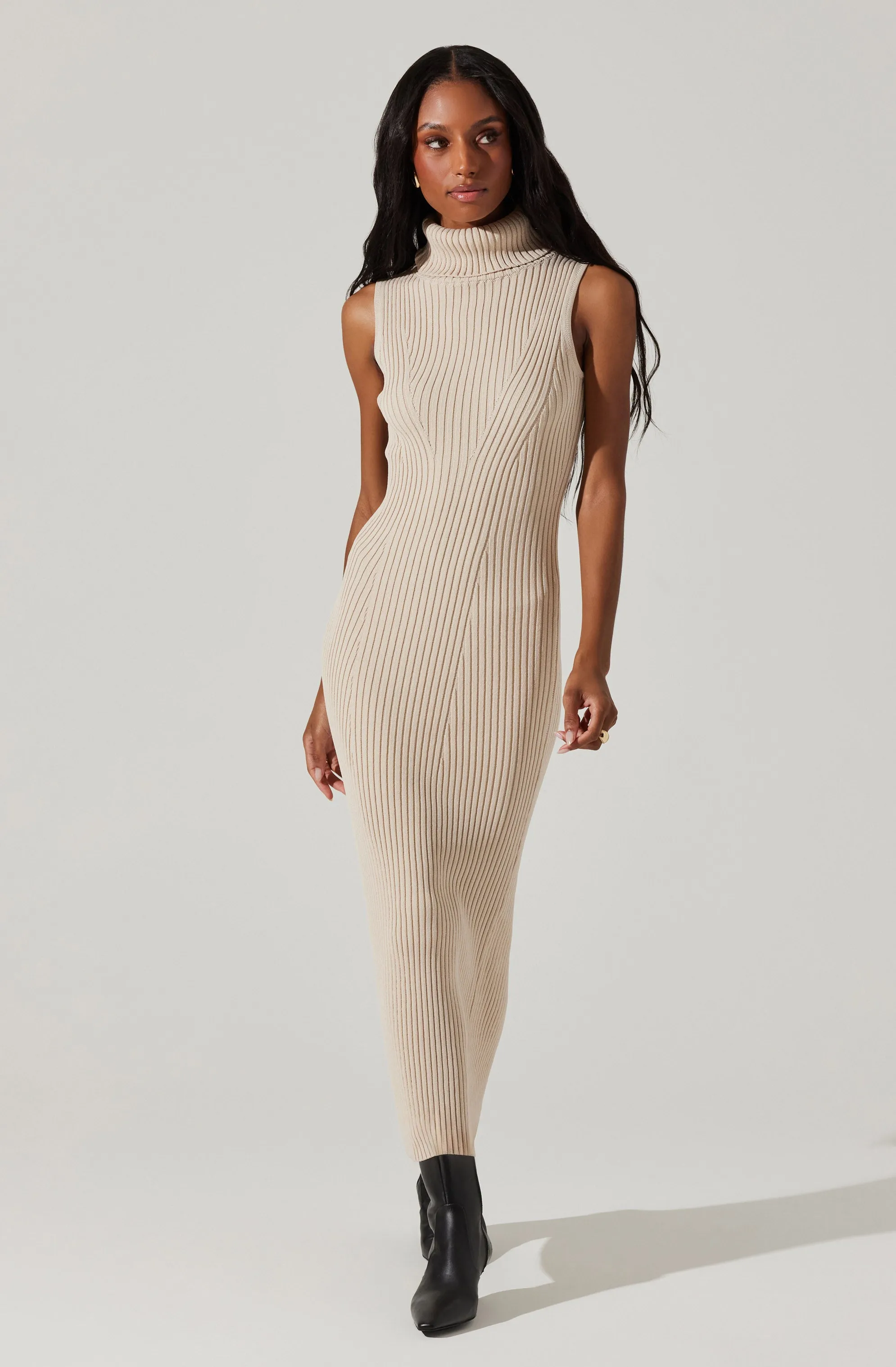 Channary Sleeveless Turtleneck Sweater Dress sold by Astr