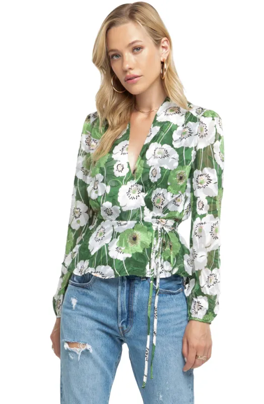 Long Sleeve Wrap Top sold by Astr
