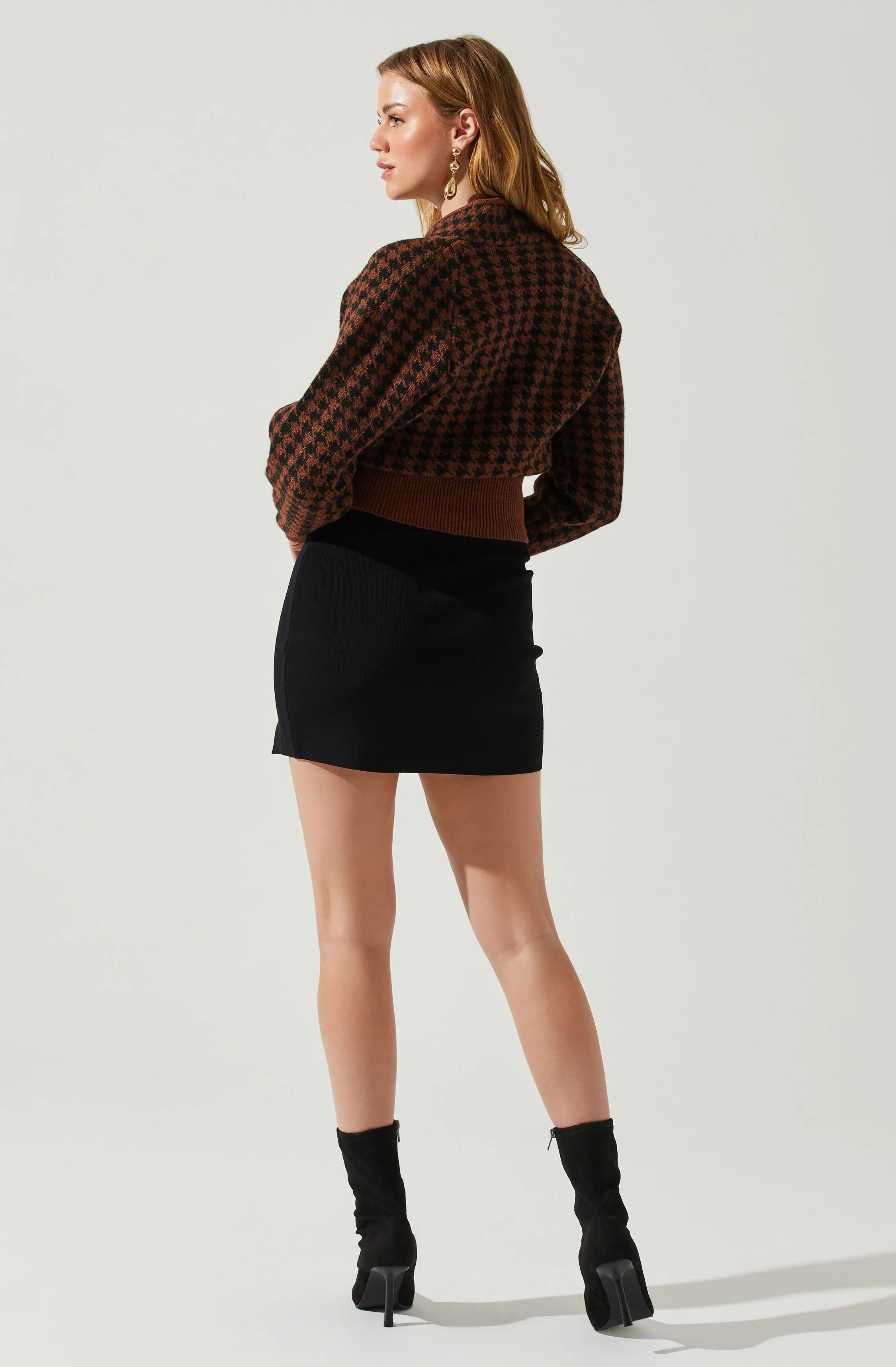 Ruby Houndstooth Cardigan sold by Astr product image thumbnail 5