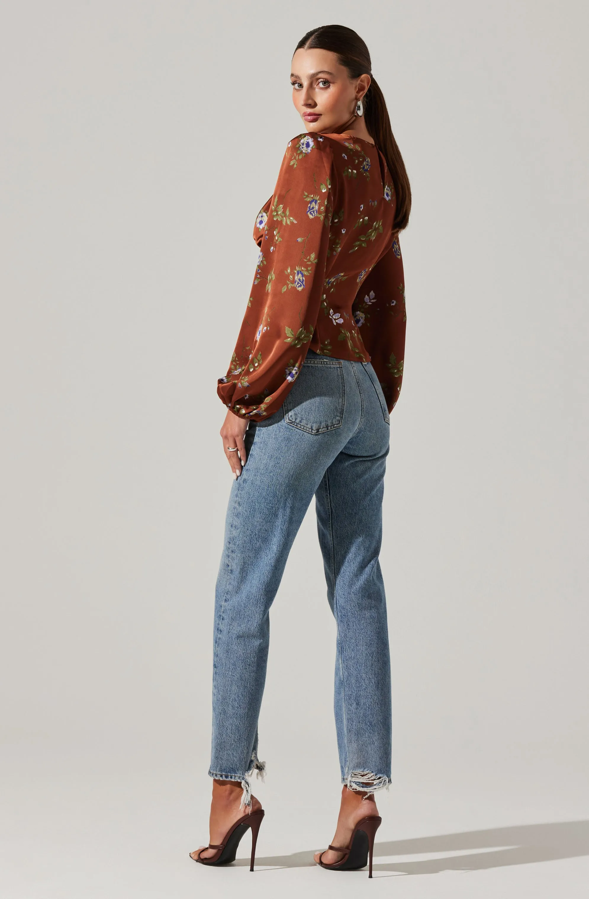 Bishop Sleeve Twist Floral Top sold by Astr product image thumbnail 5
