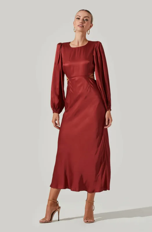 Quinn Cutout Long Sleeve Midi Dress sold by Astr