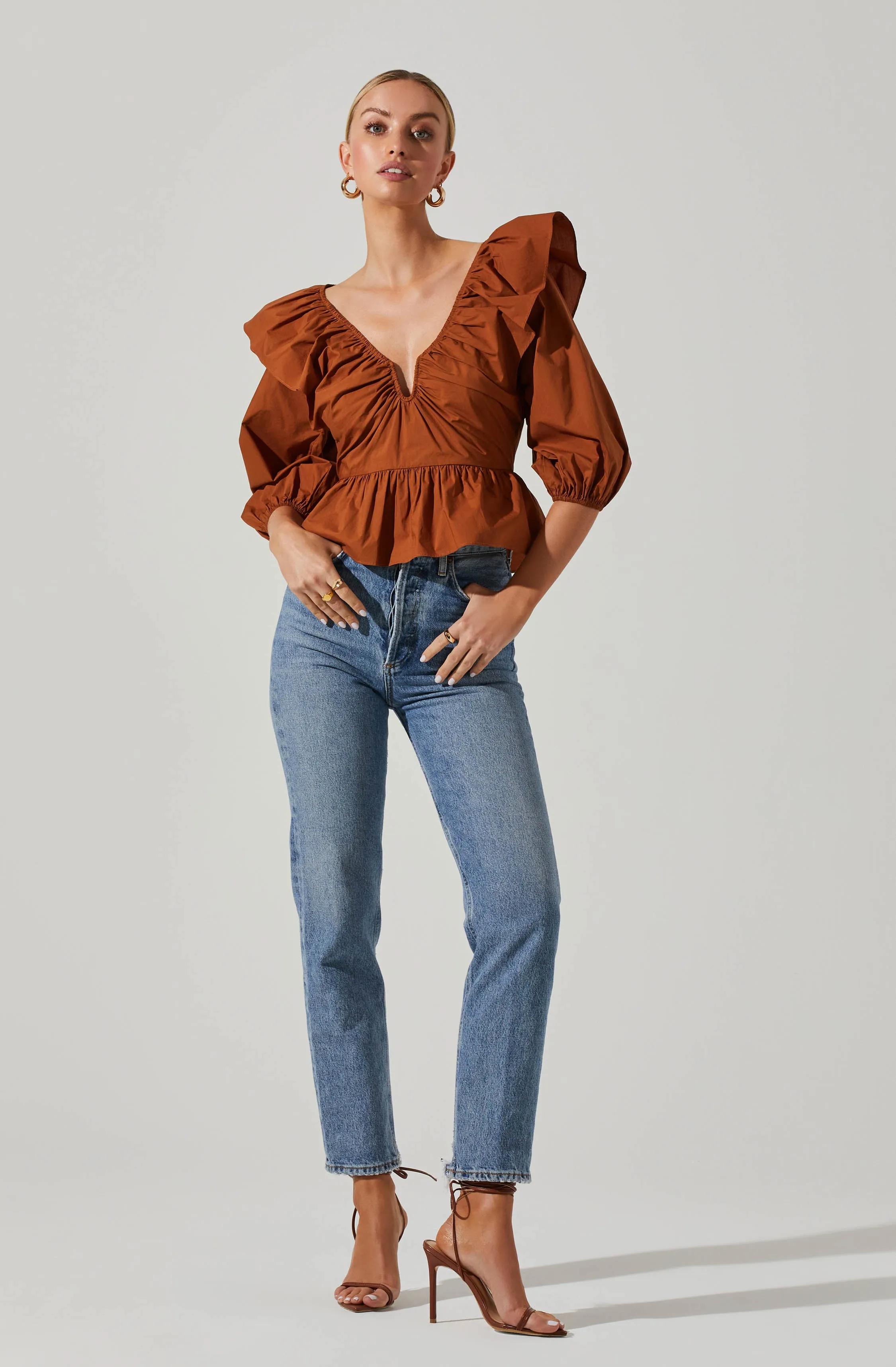 Gemma Ruffle Peplum Top sold by Astr product image thumbnail 2