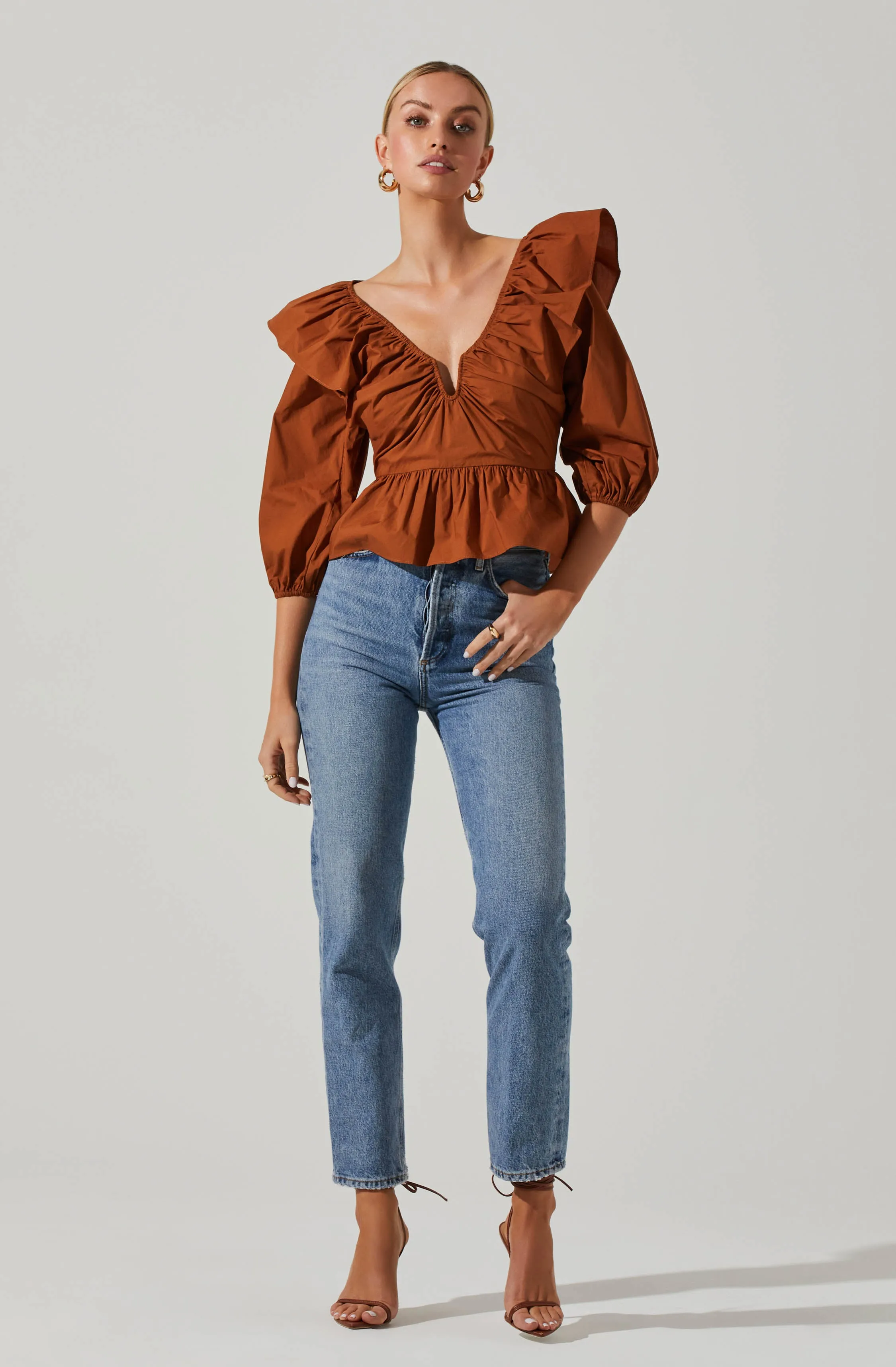 Gemma Ruffle Peplum Top sold by Astr product image thumbnail 3