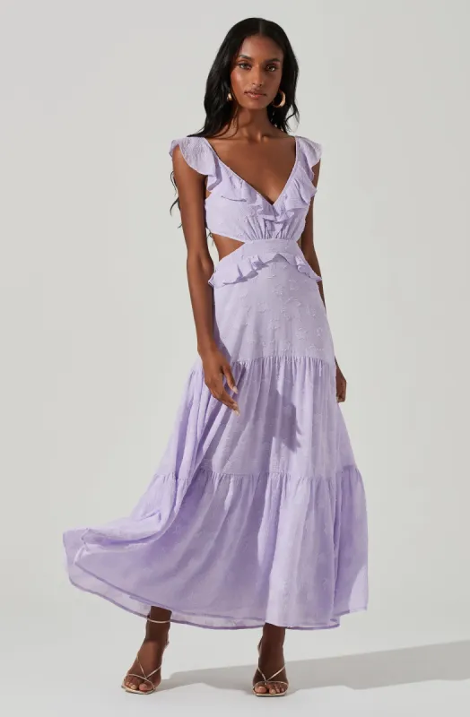 Cut Out Flutter Maxi Dress sold by Astr
