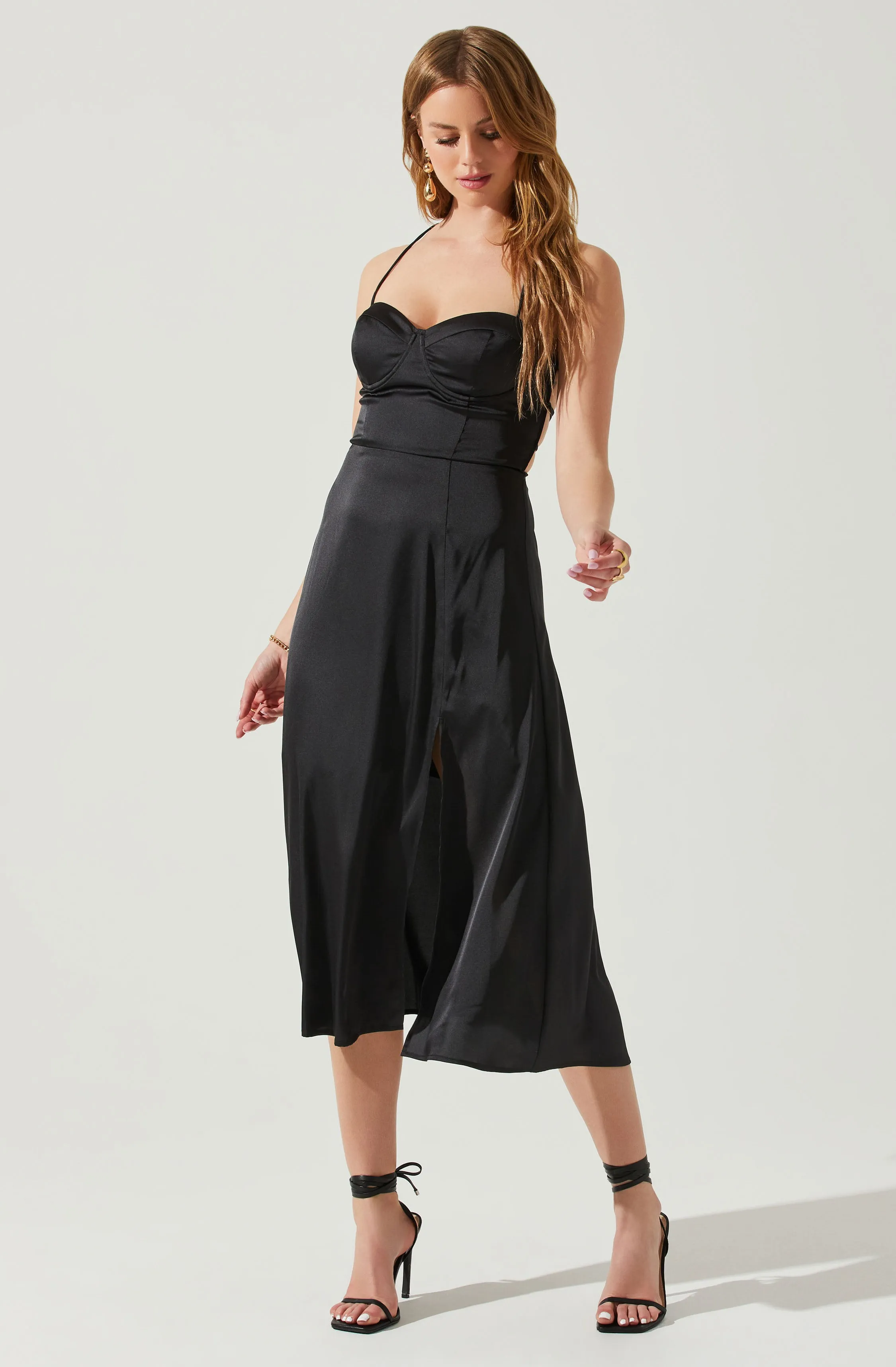 Gala Bustier Cross Strap Midi Dress sold by Astr product image thumbnail 3