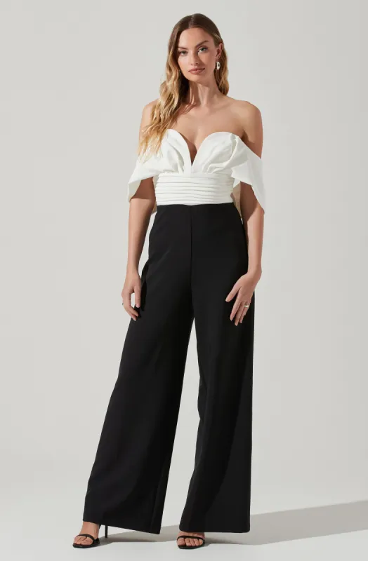 Betania Color Block Wide Leg Jumpsuit sold by Astr