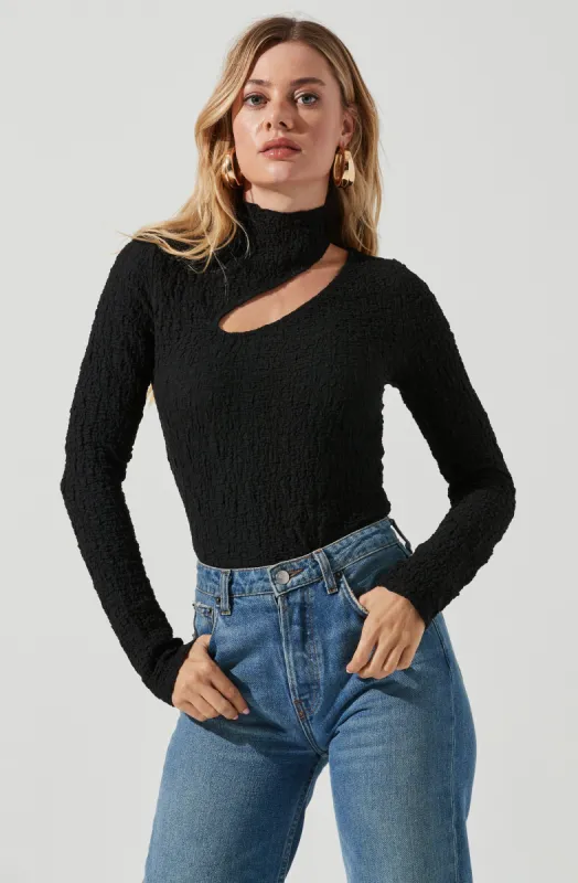 Slit Mock Neck Top sold by Astr