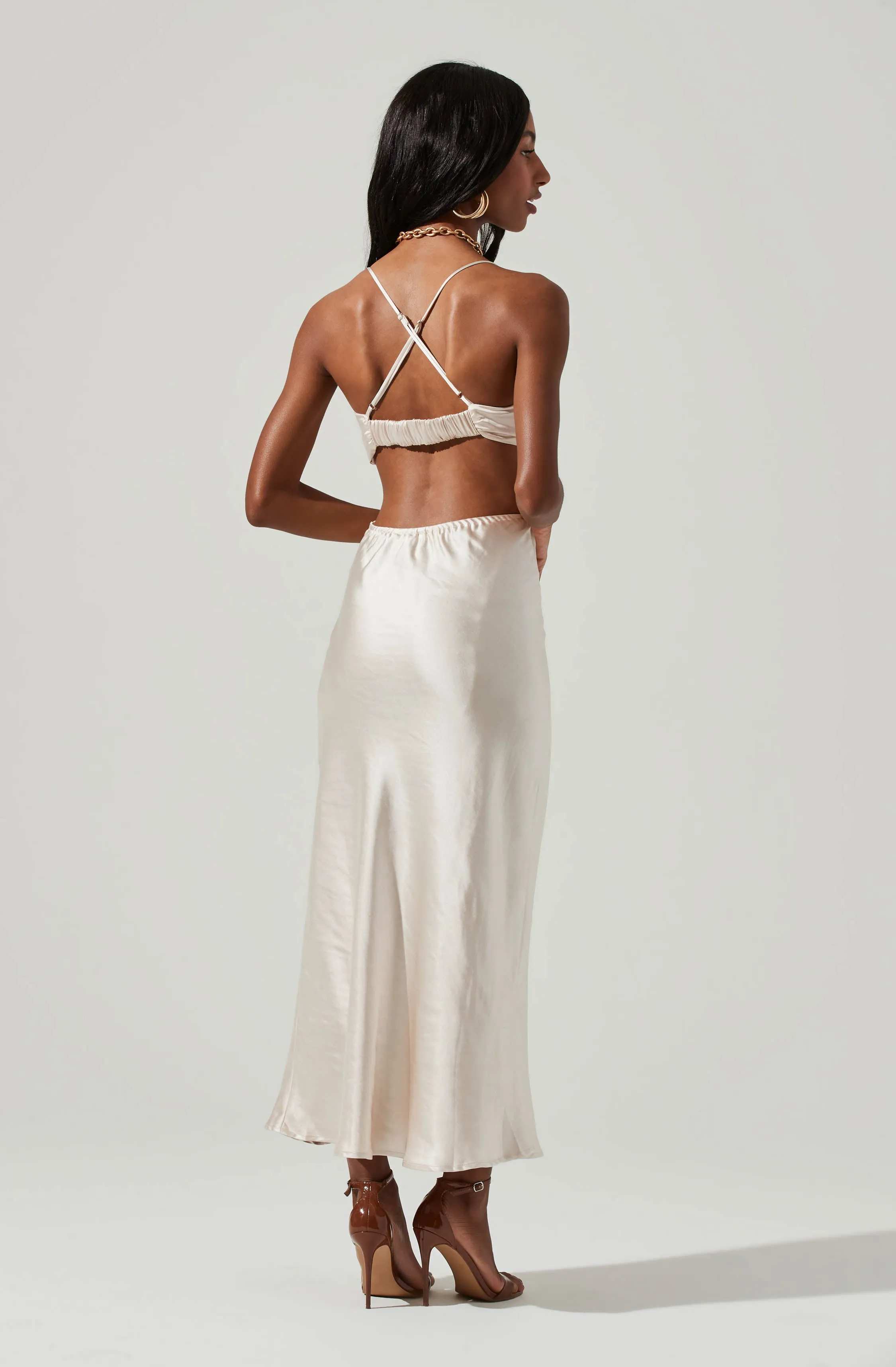 Colette Satin Cutout Midi Dress sold by Astr product image thumbnail 4