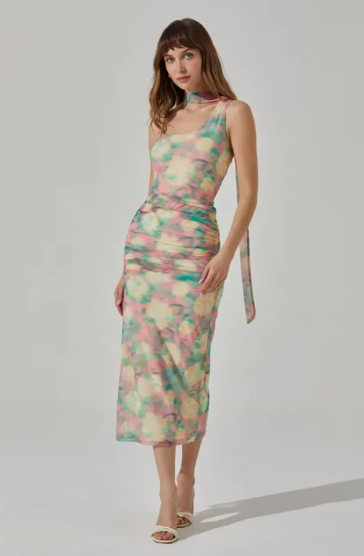 One Shoulder Neck-Tie Dress sold by Astr