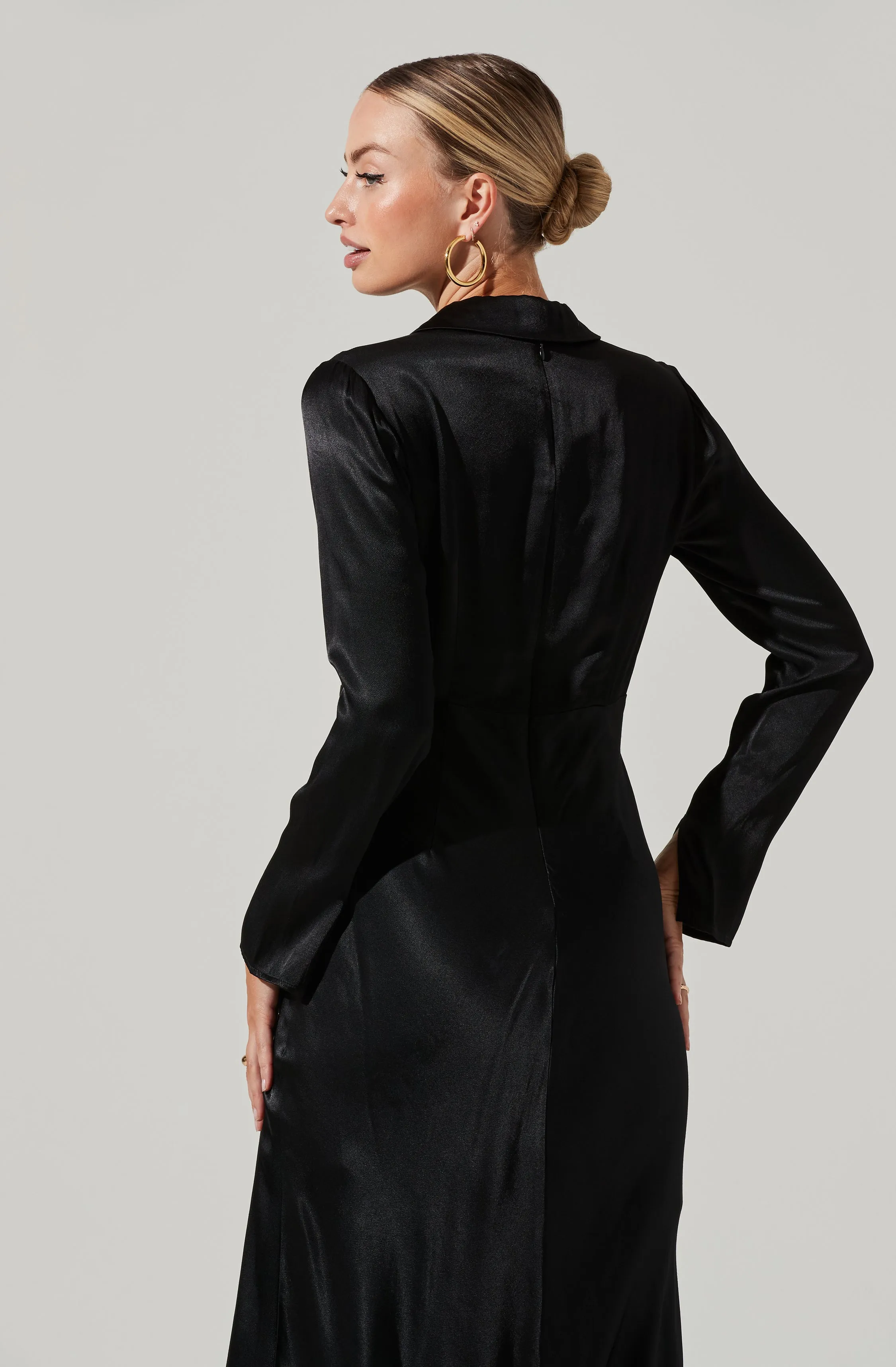 Wanda Satin Cutout Long Sleeve Midi Dress sold by Astr product image thumbnail 5