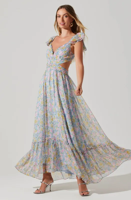 Primrose Floral Strappy Back Maxi Dress sold by Astr