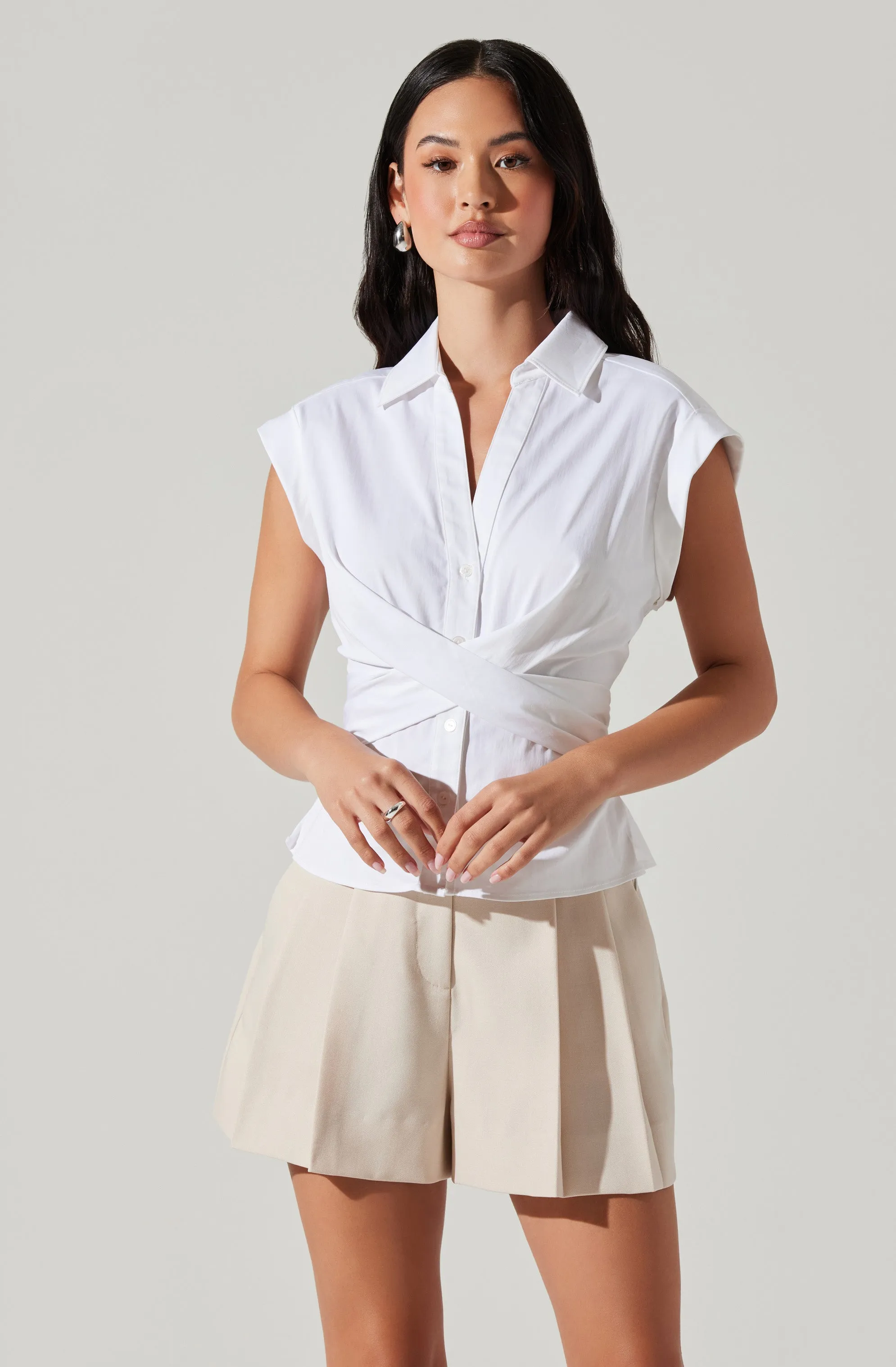 Muir Collared Top sold by Astr