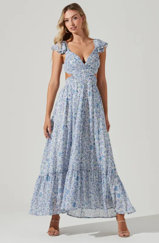 Primrose Floral Strappy Back Maxi Dress sold by Astr