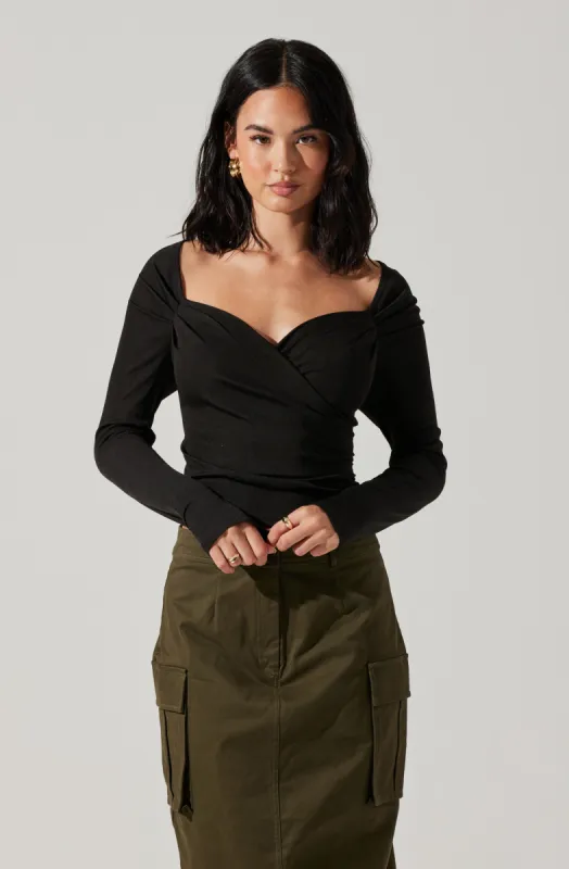 Surplice Long Sleeve Knit Top sold by Astr