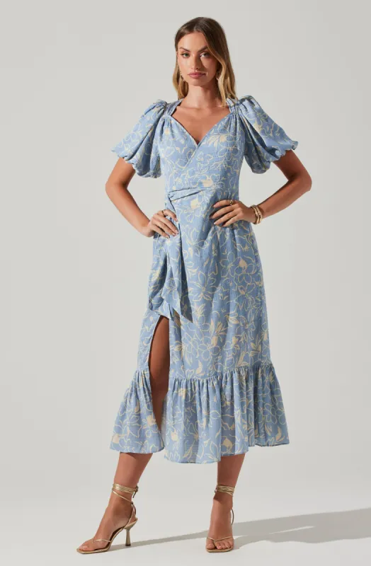 Modena Floral Midi Dress sold by Astr