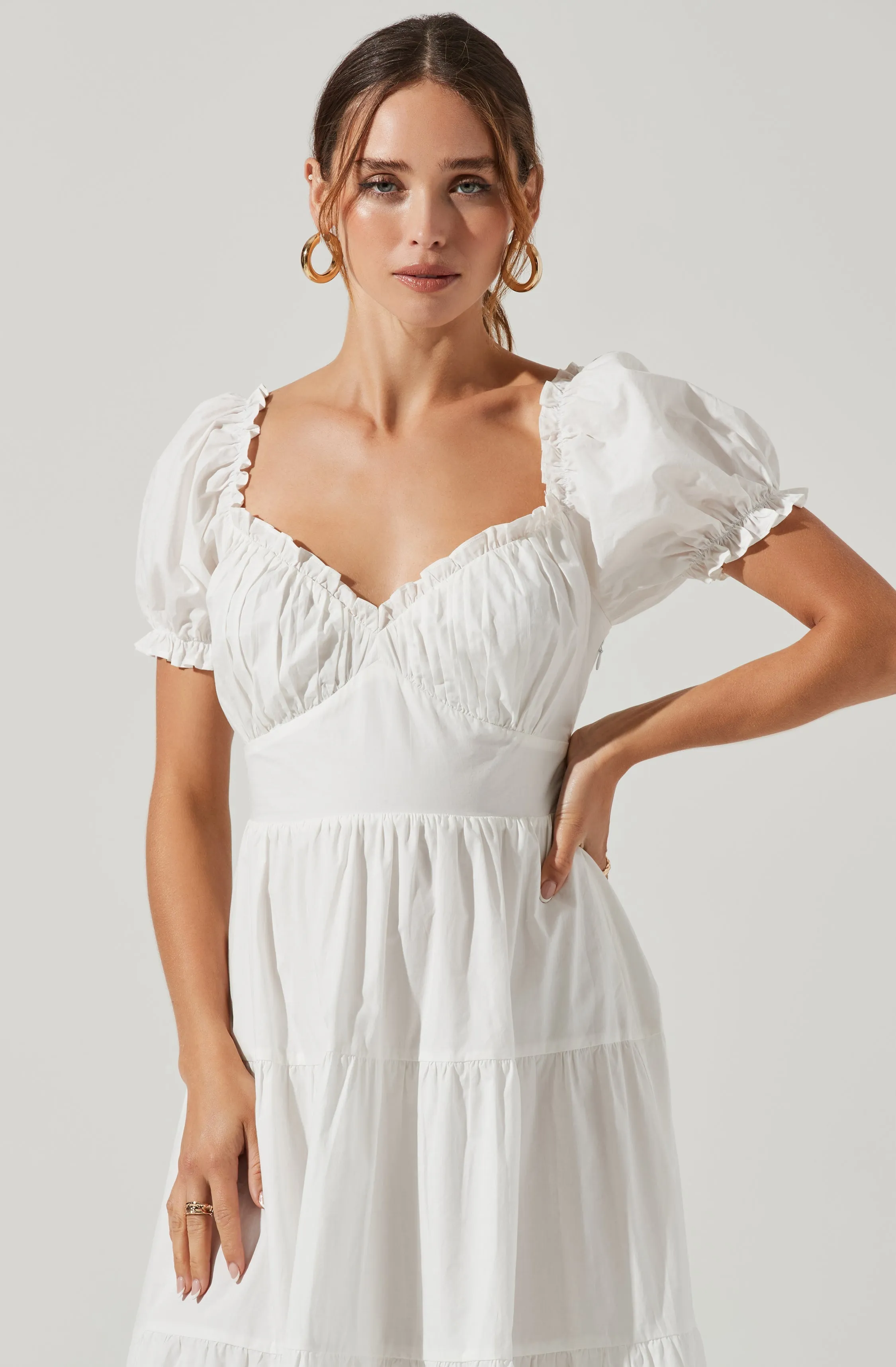 Short Sleeve Cinched Bust Midi Dress sold by Astr product image thumbnail 4