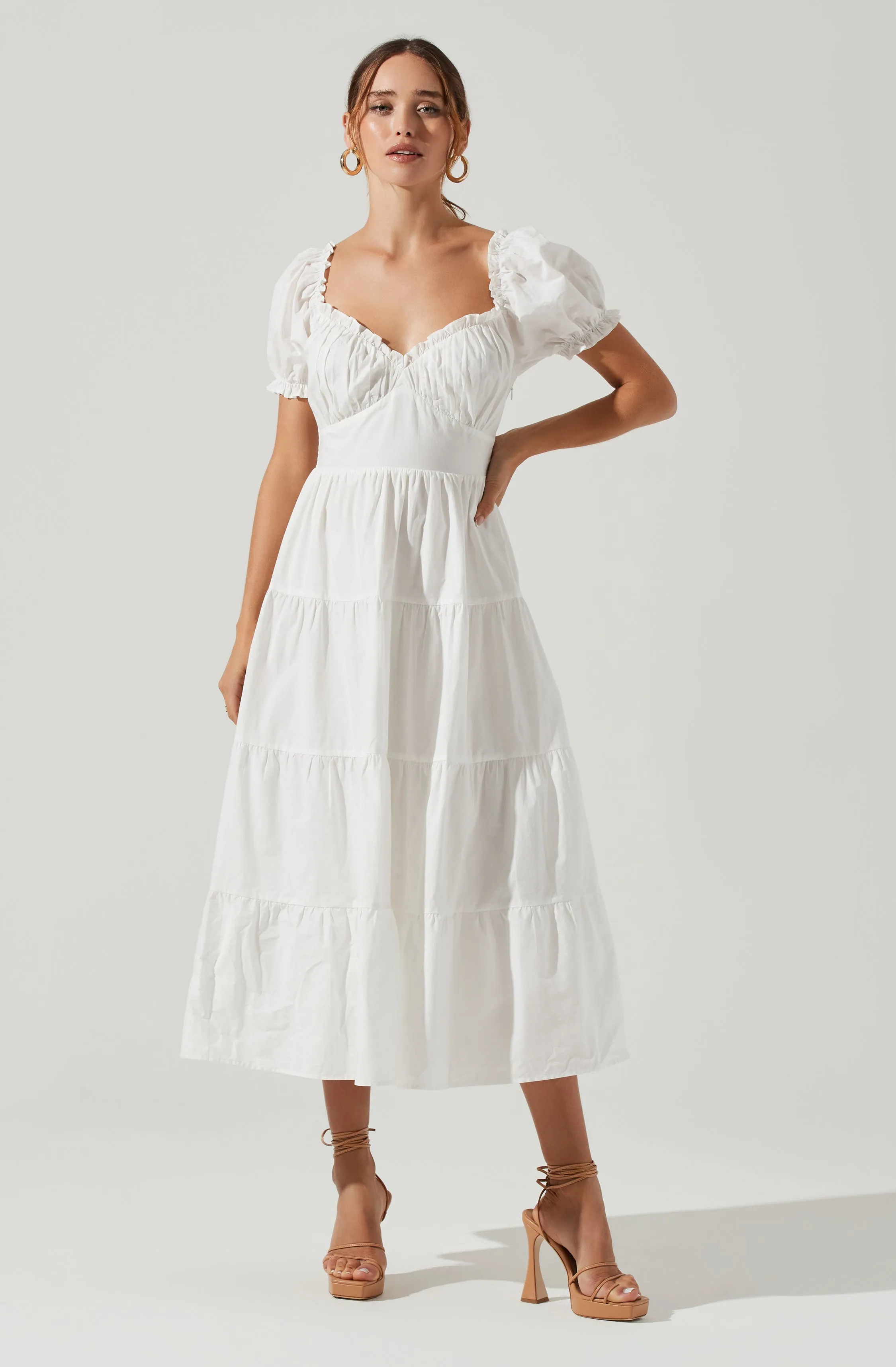 Short Sleeve Cinched Bust Midi Dress sold by Astr product image thumbnail 3