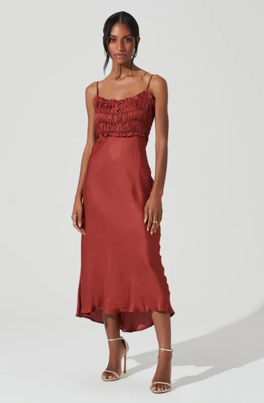 Zola Smocked Midi Dress sold by Astr