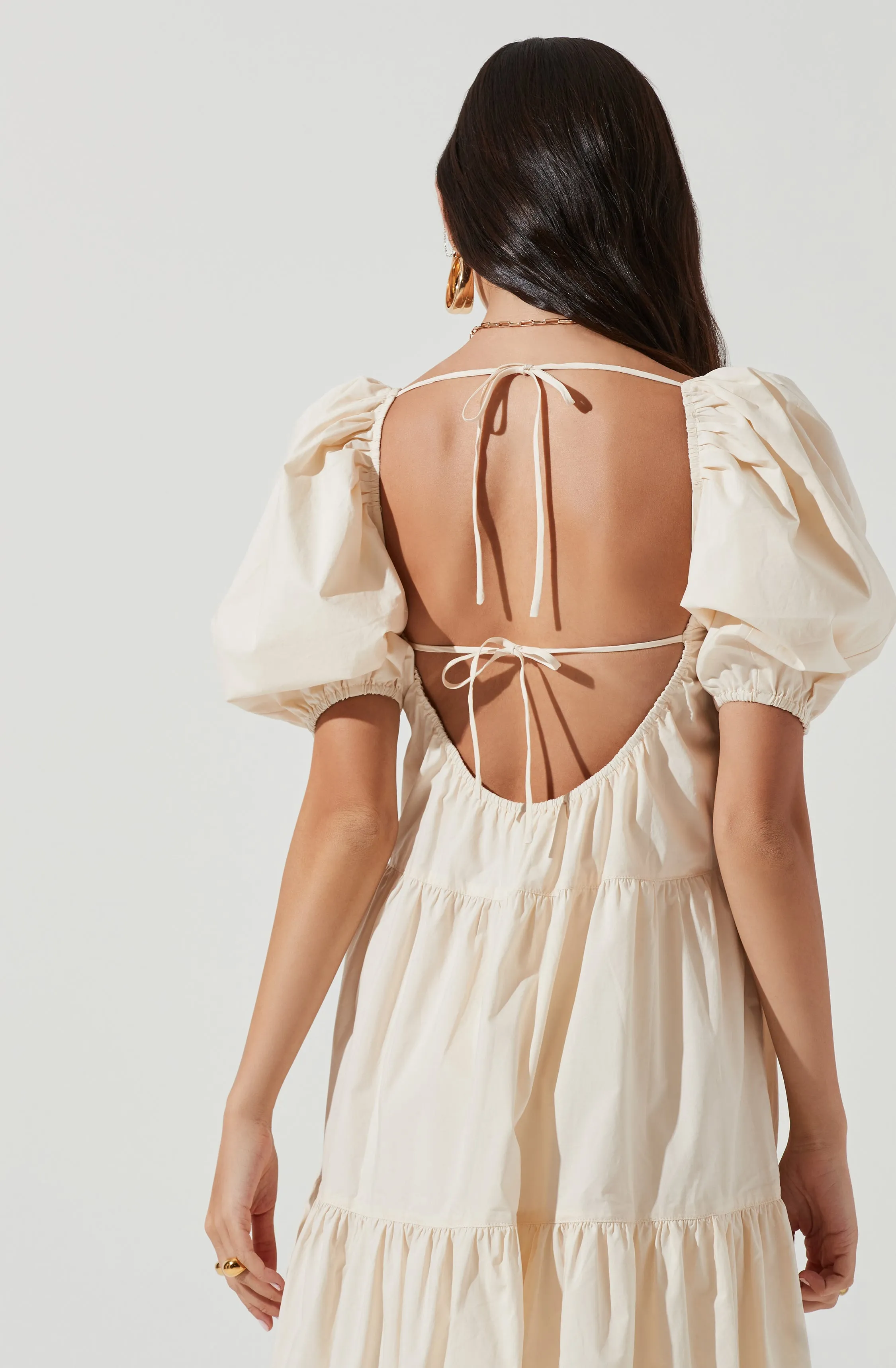 Ilana Puff Sleeve Tiered Midi Dress sold by Astr product image thumbnail 3