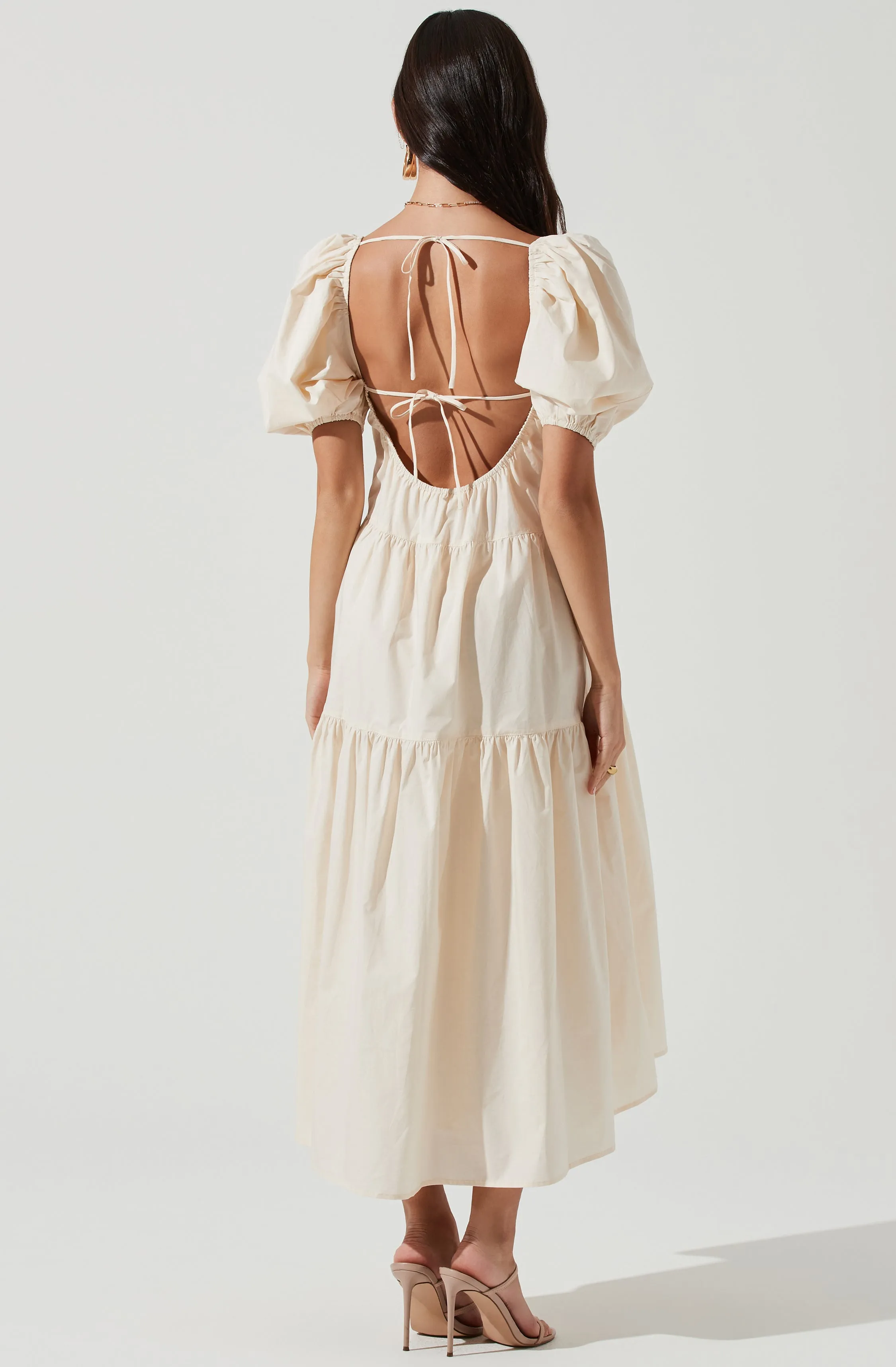 Ilana Puff Sleeve Tiered Midi Dress sold by Astr product image thumbnail 4